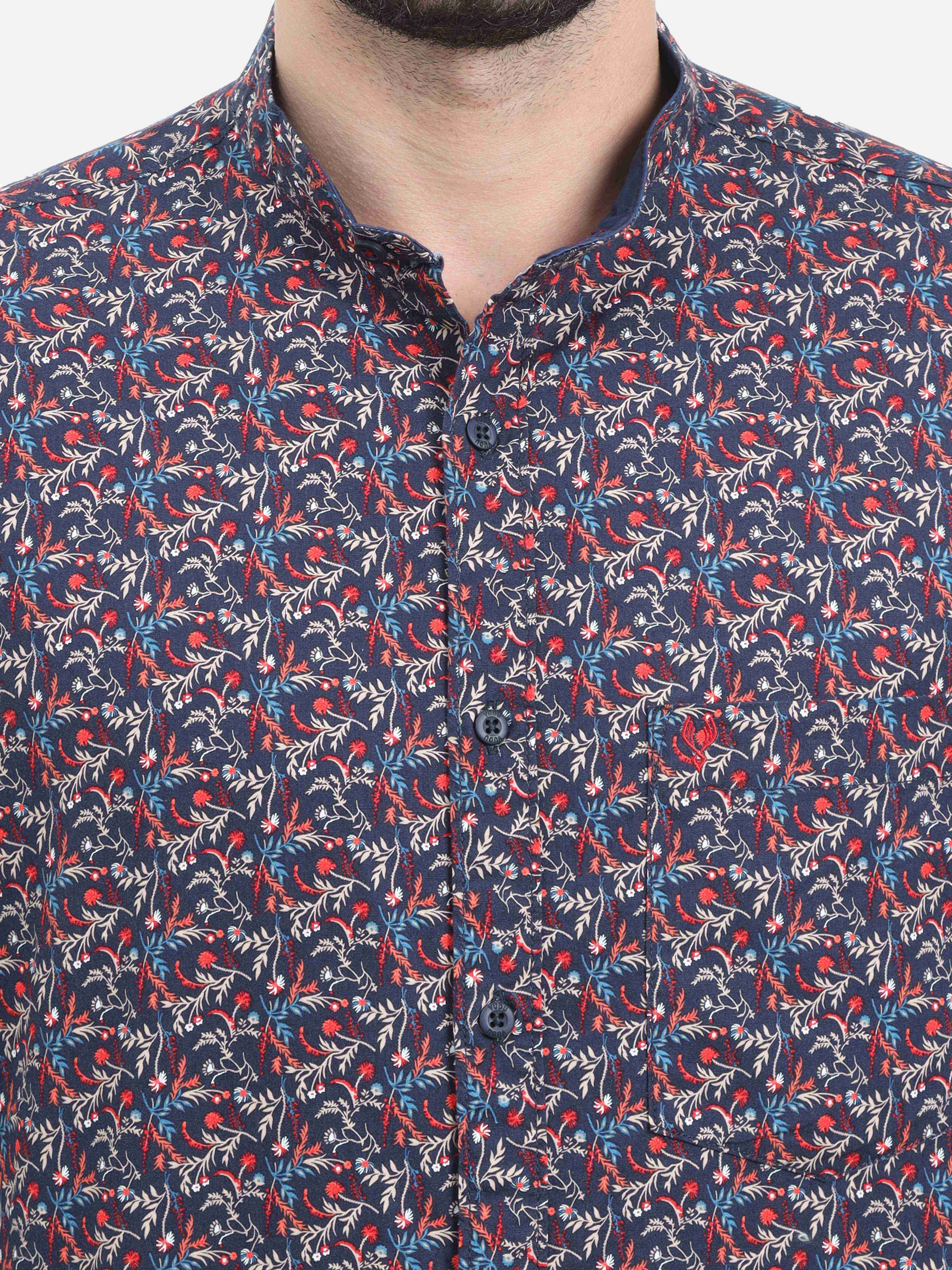 VUDU AllOver Nature Print Kurta Shirt