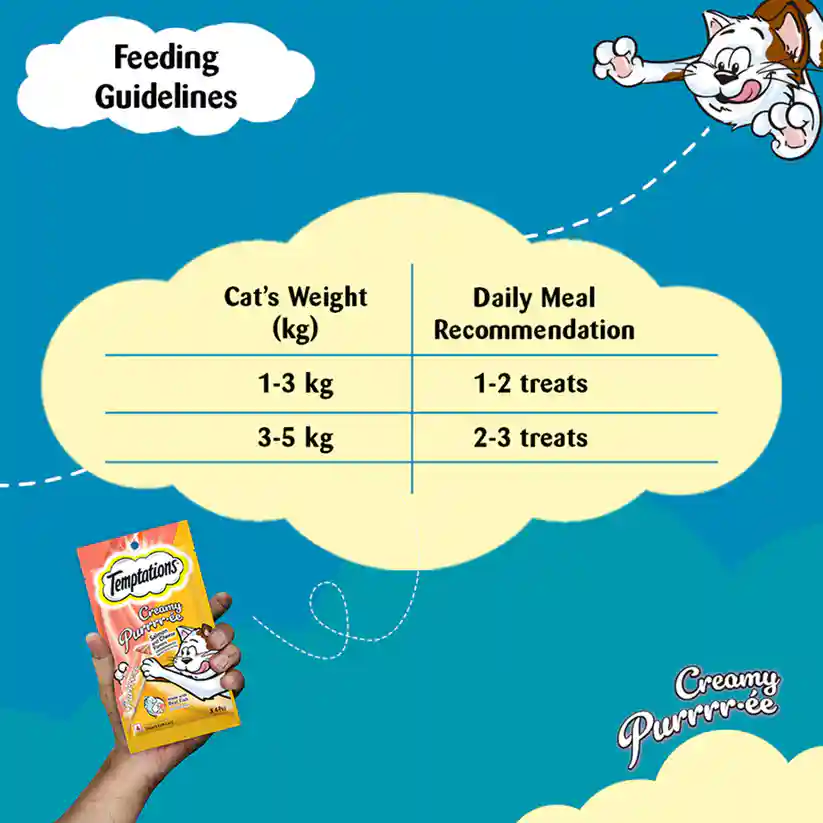 Temptations Creamy Cat Treat, Salmon & Cheese Flavour – 48 g (4 pieces)