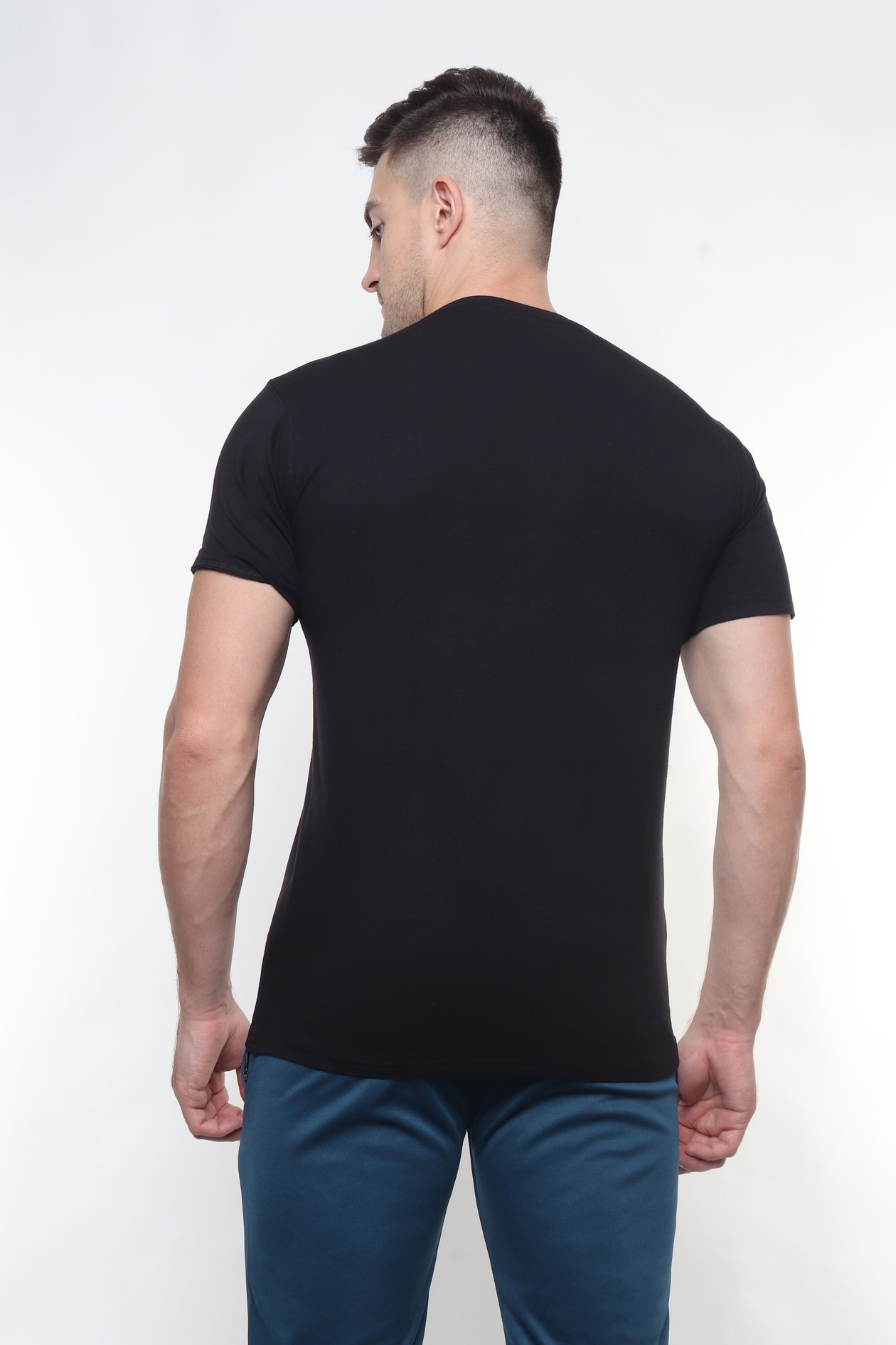 Black Round Neck T Shirt