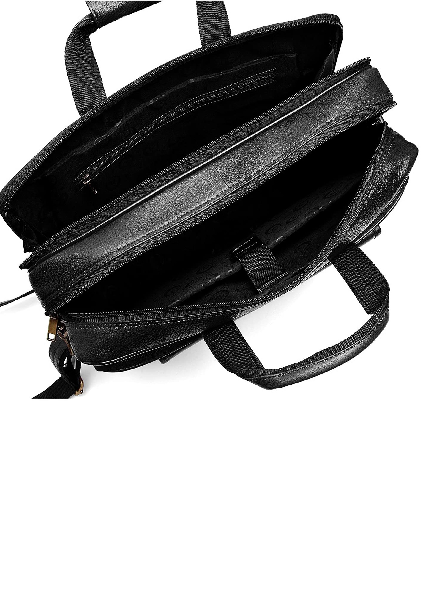 WildHorn | WildHorn 100% Genuine Classic Leather Black Laptop Bag for Men 3