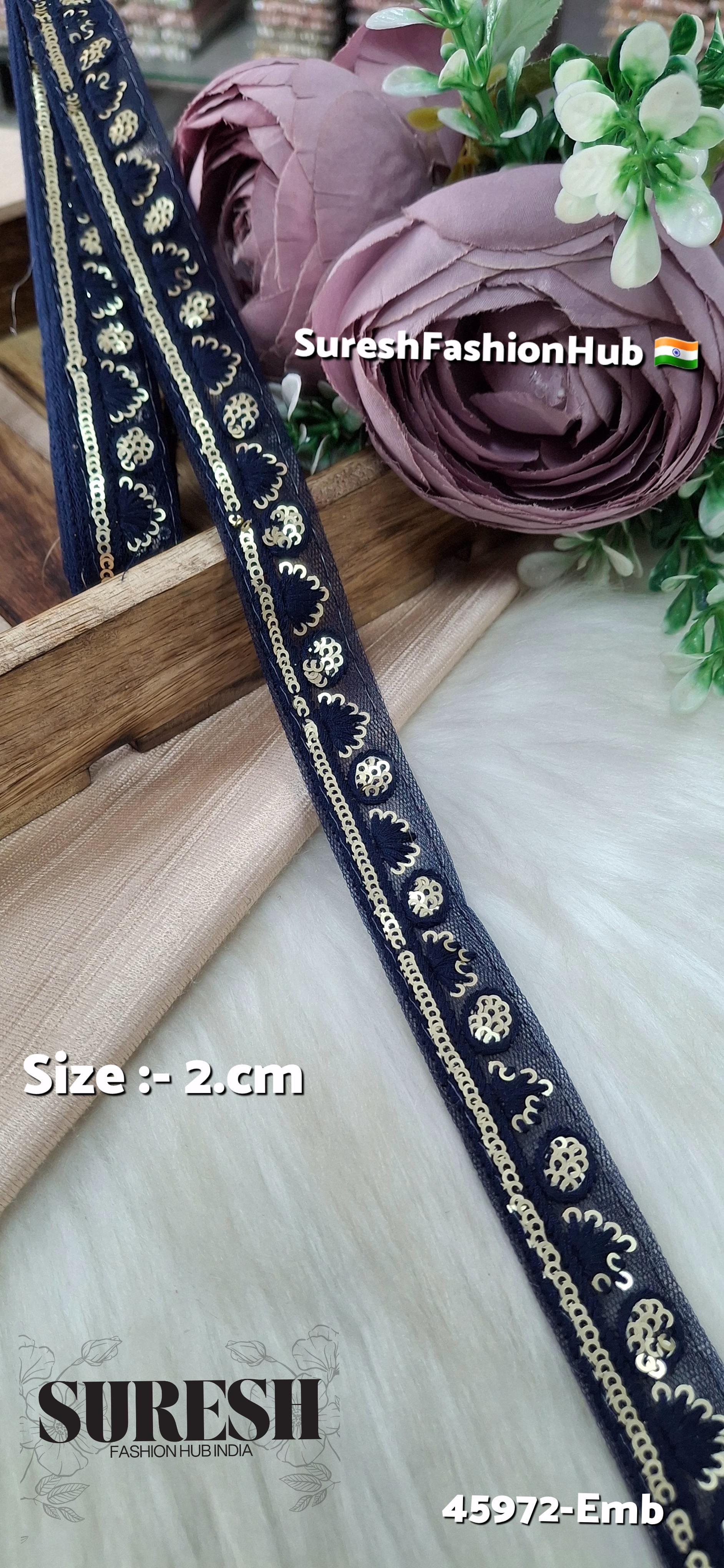 Nevy Blue Tone-on-Tone Embroidery Lace