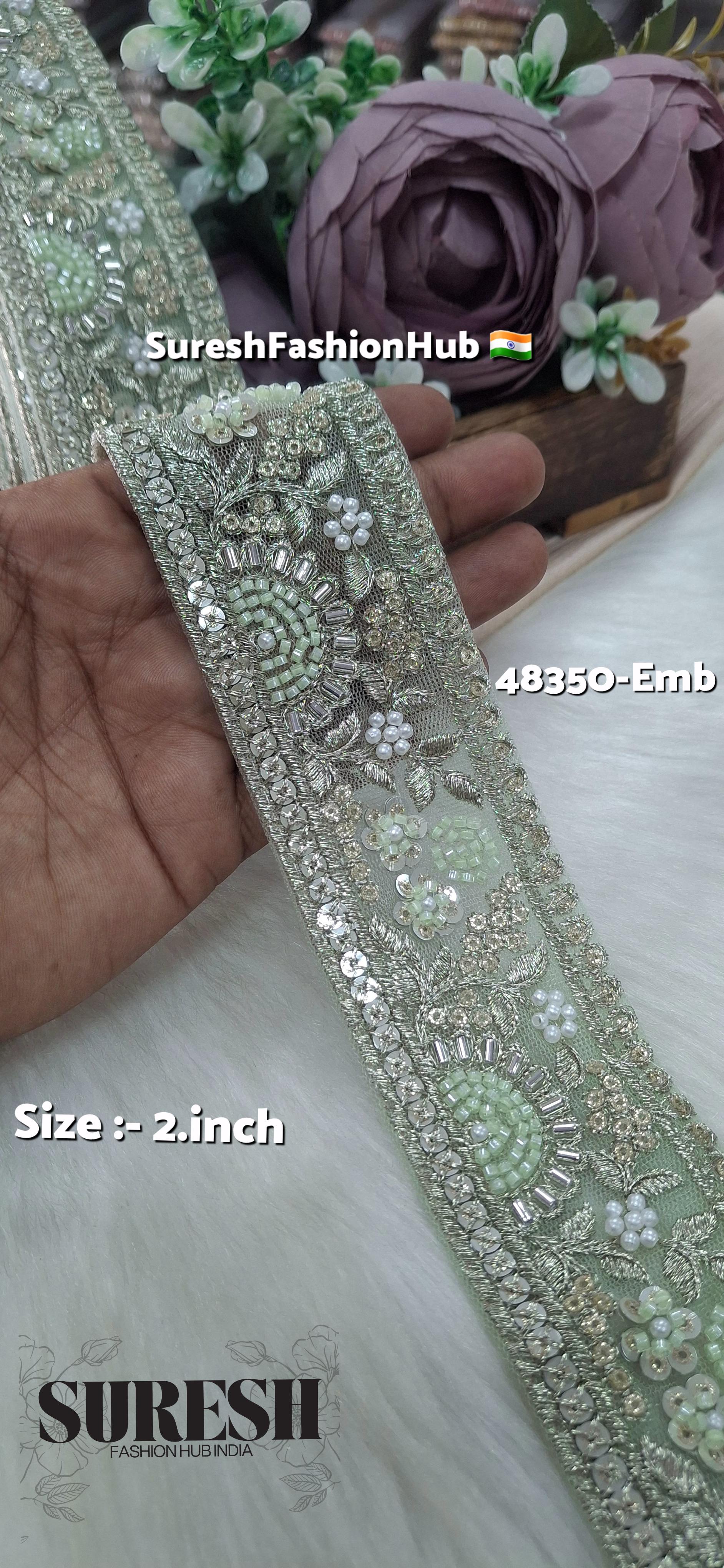 Pista PearlGlow Floral Net Embroidered Lace