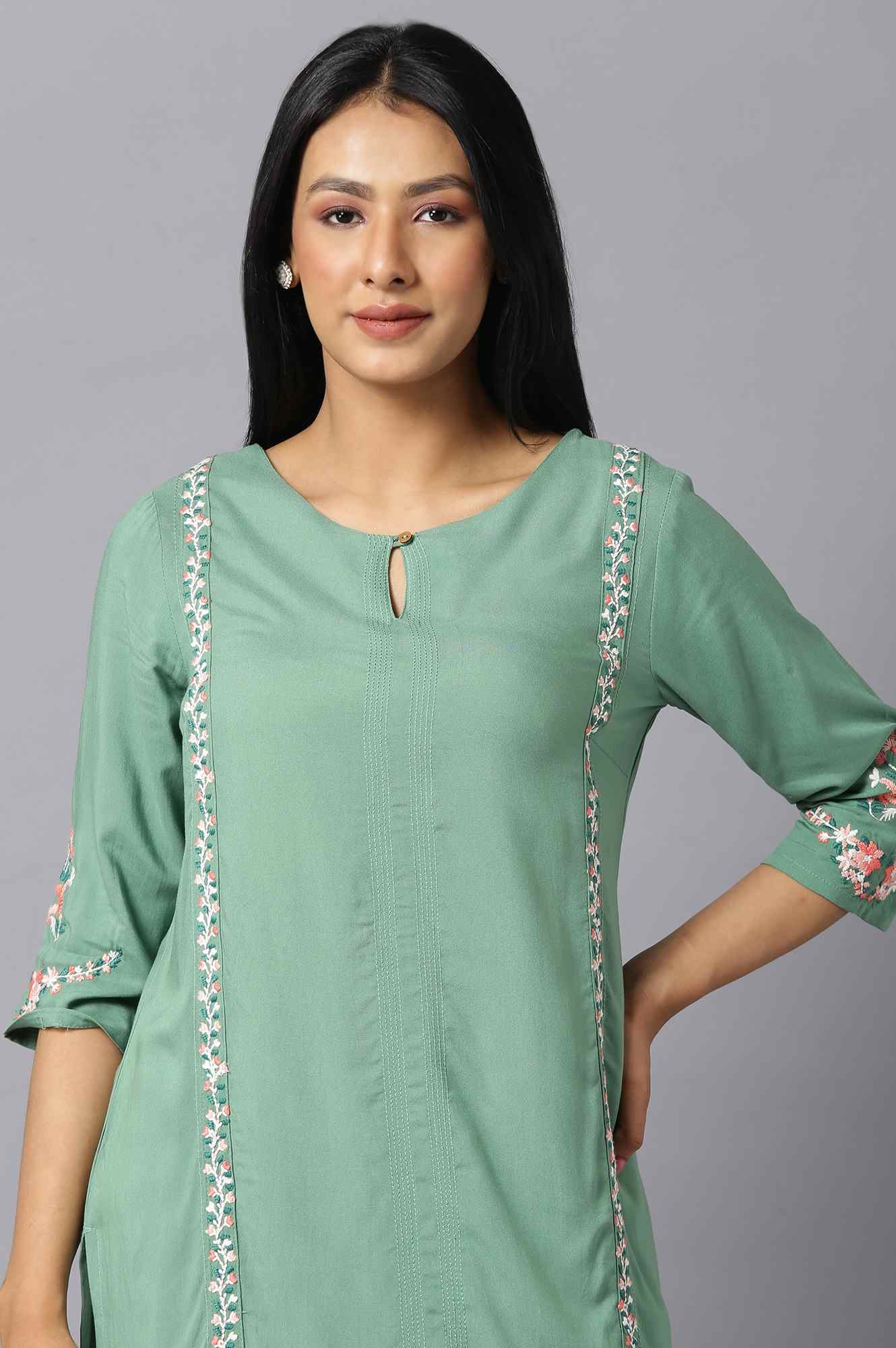 W green kurta hot sale