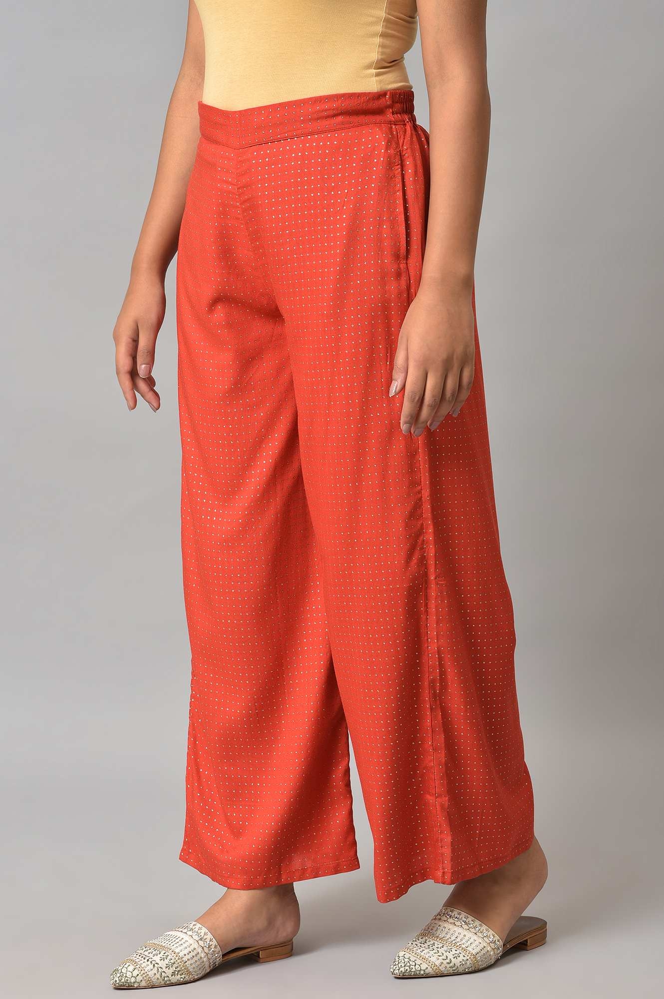 Amazon.com: Women's Casual Solid Color Wide Leg Pants Elastic High Waist  Long Pants Casual Cotton Linen Long Pants Lady (Orange, M) : Sports &  Outdoors