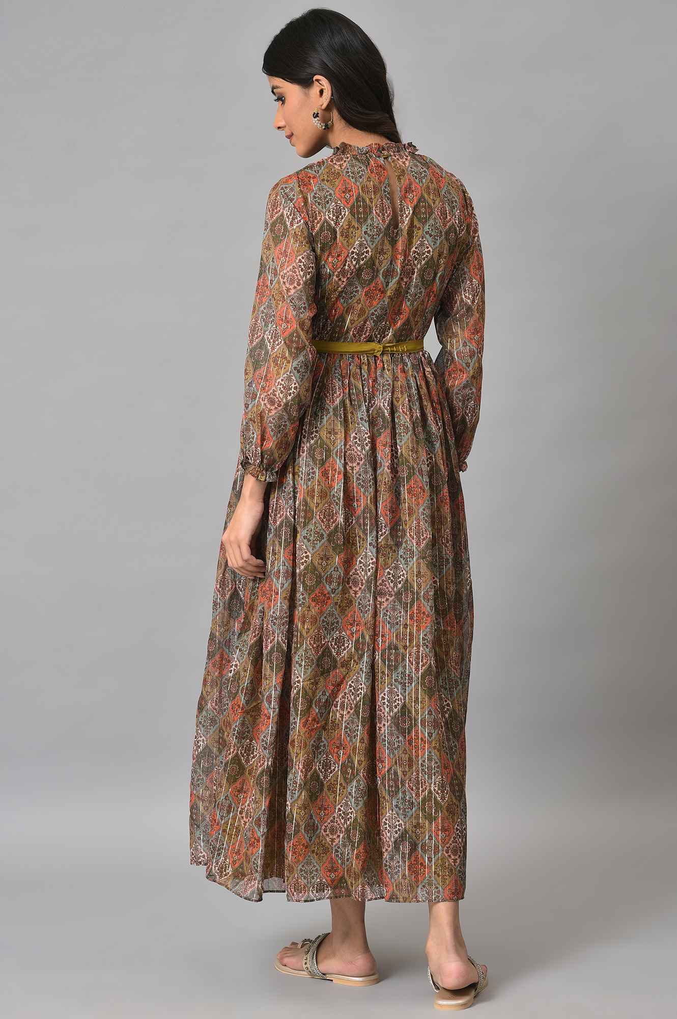 Wishful By W Dark Yellow Victorian Dress