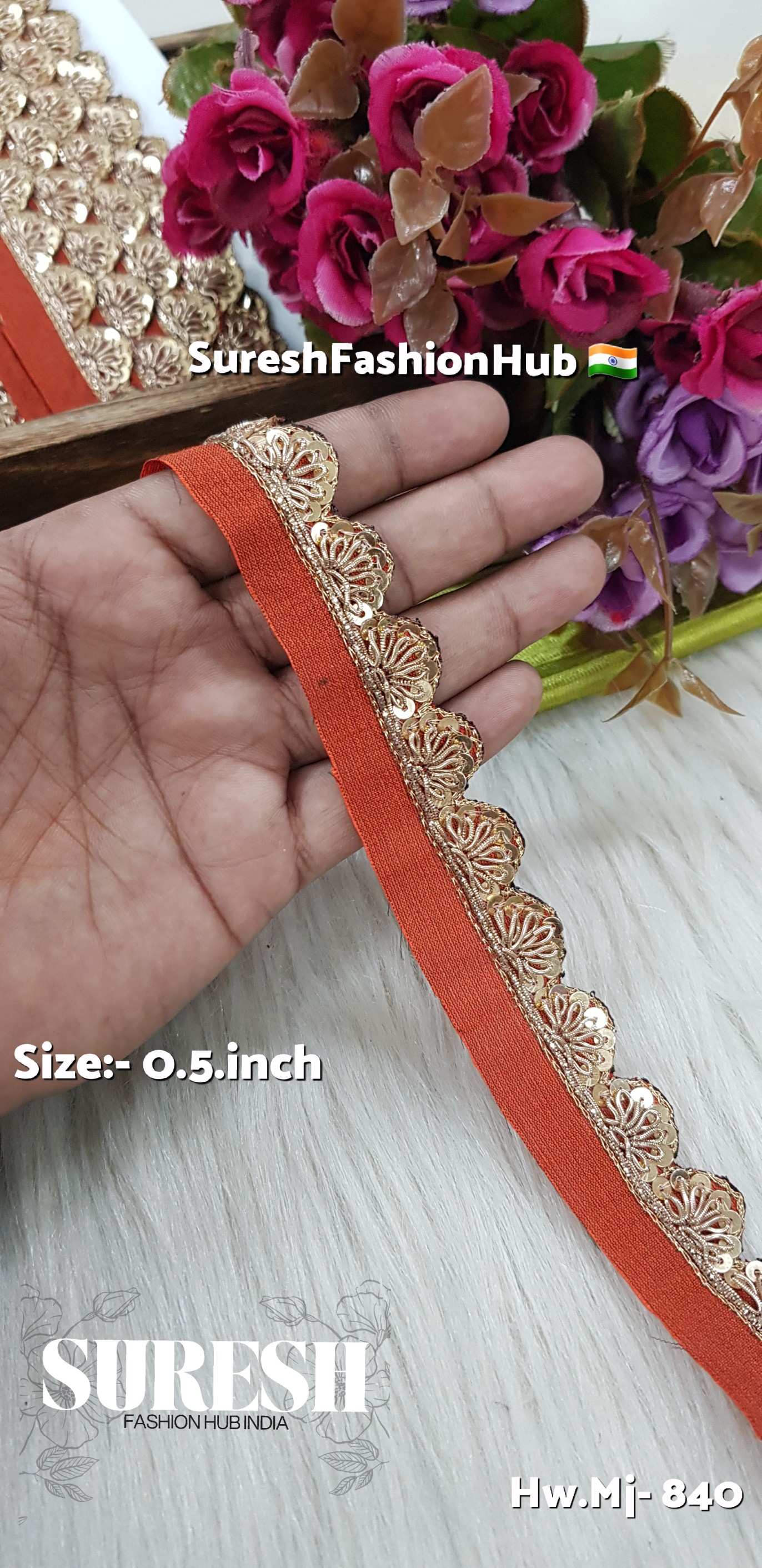 Maroon Zardosi Scalloped Border – Mj-840