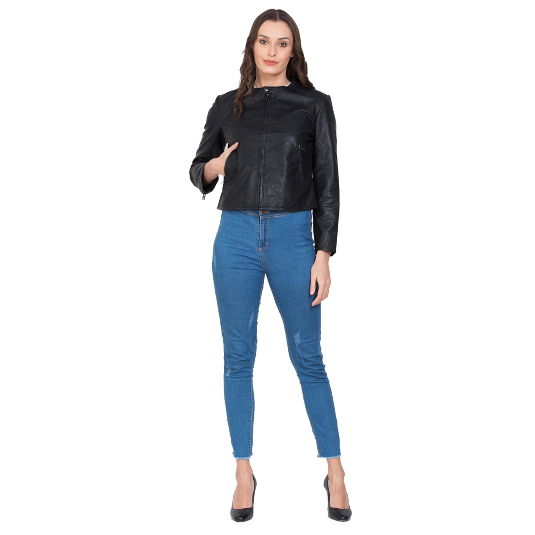 Justanned | JUSTANNED CHARCOAL WOMEN LEATHER JACKET 1