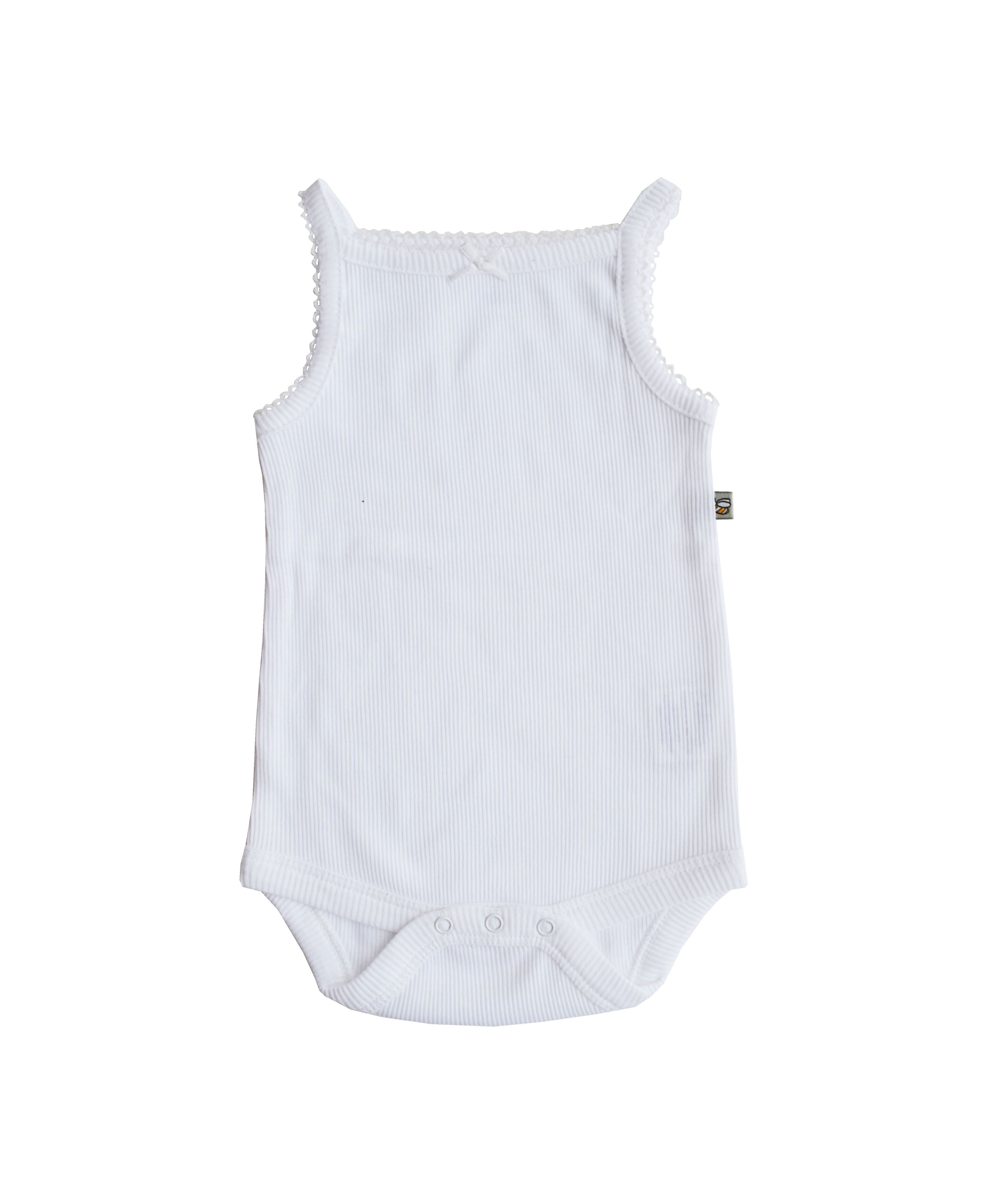 White Rompers/Onesie with satin bow (100% Cotton Rib)