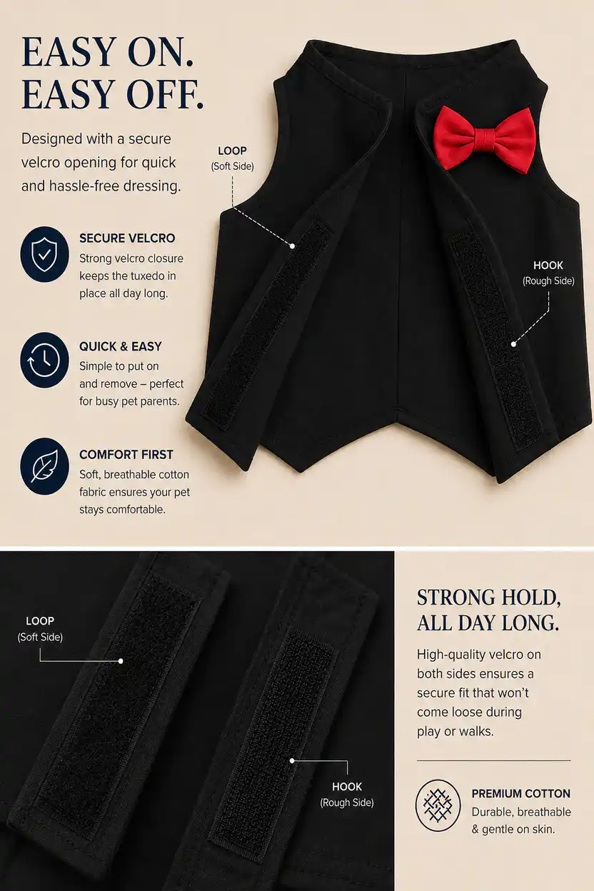 Pawsh Pet Classic Black Pet Tuxedo