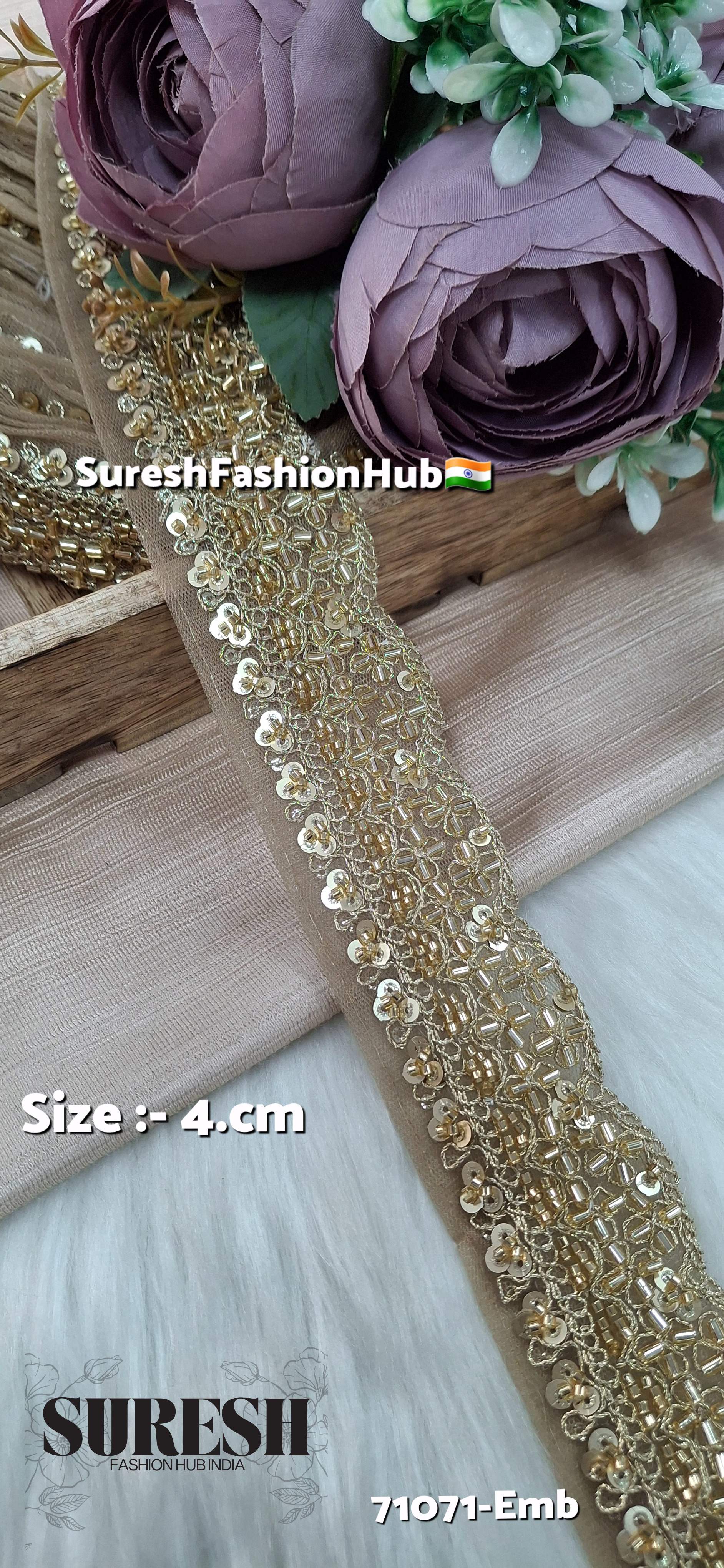 Pearl Elegance Scalloped Embroidery Lace
