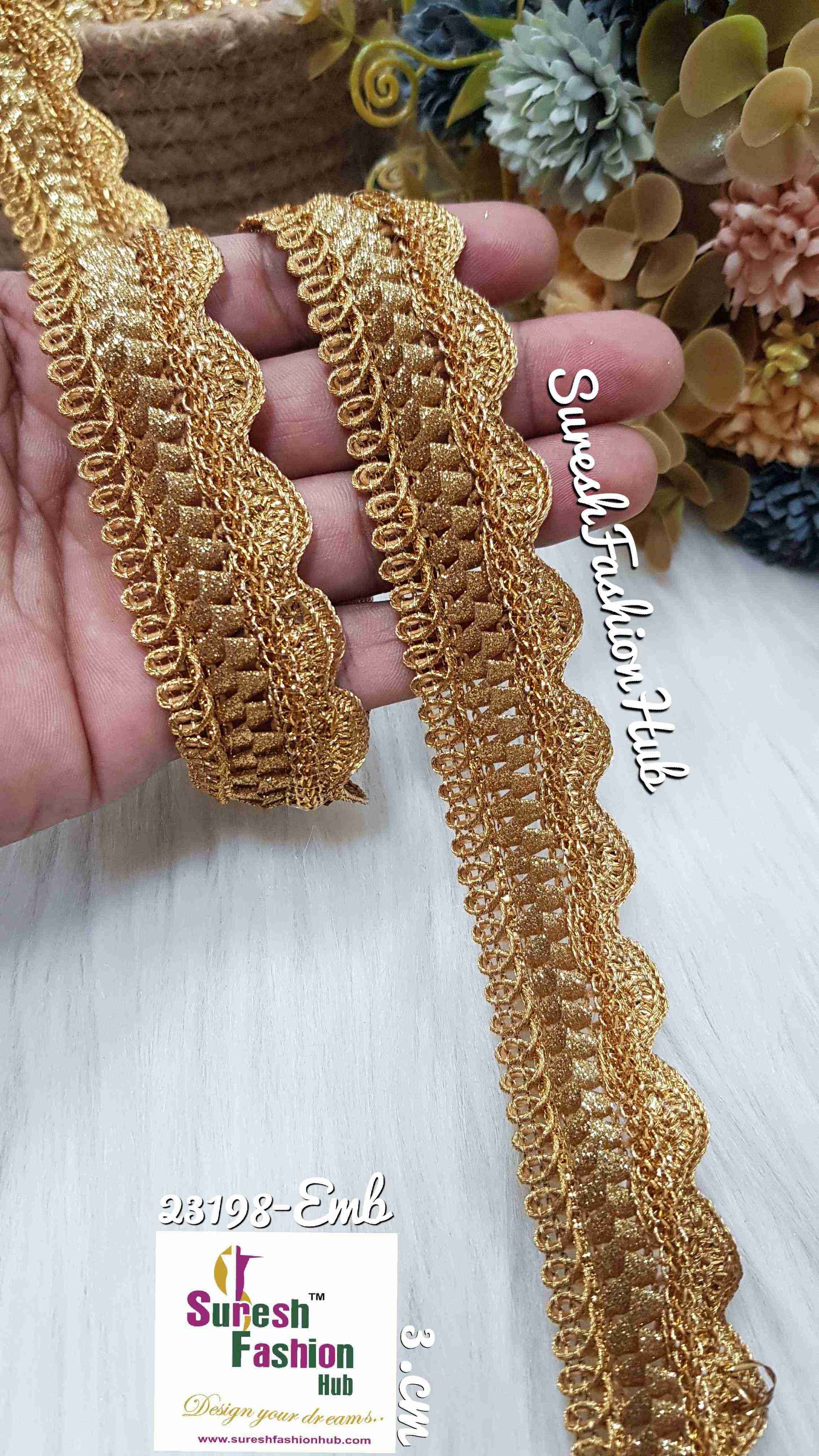 Elegant Machine-Made Scalloped Lace for Bridal Wear