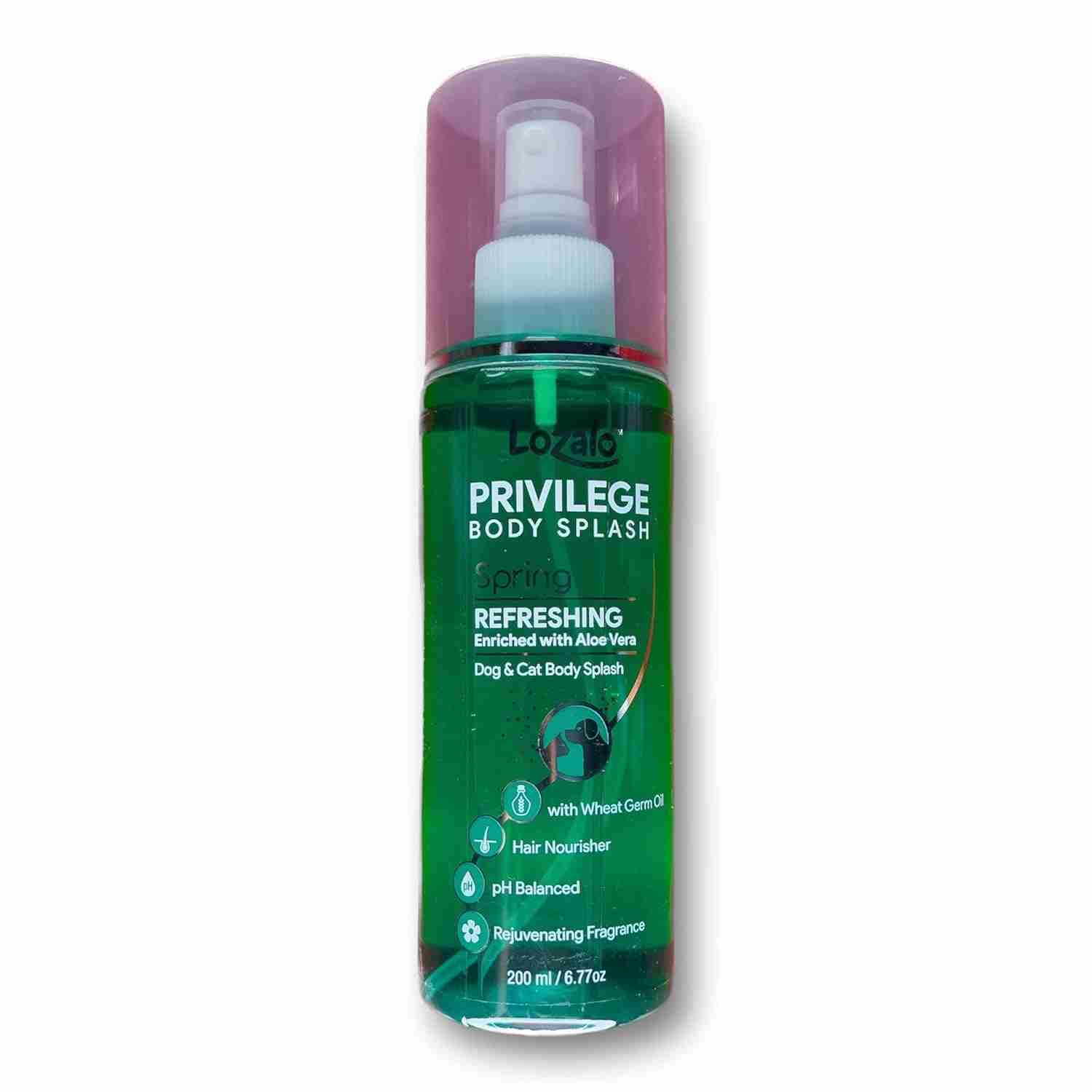 Lozalo Privilege Splash Body Splash Refreshing Grooming Spray for Dogs & Cats, 200 ml