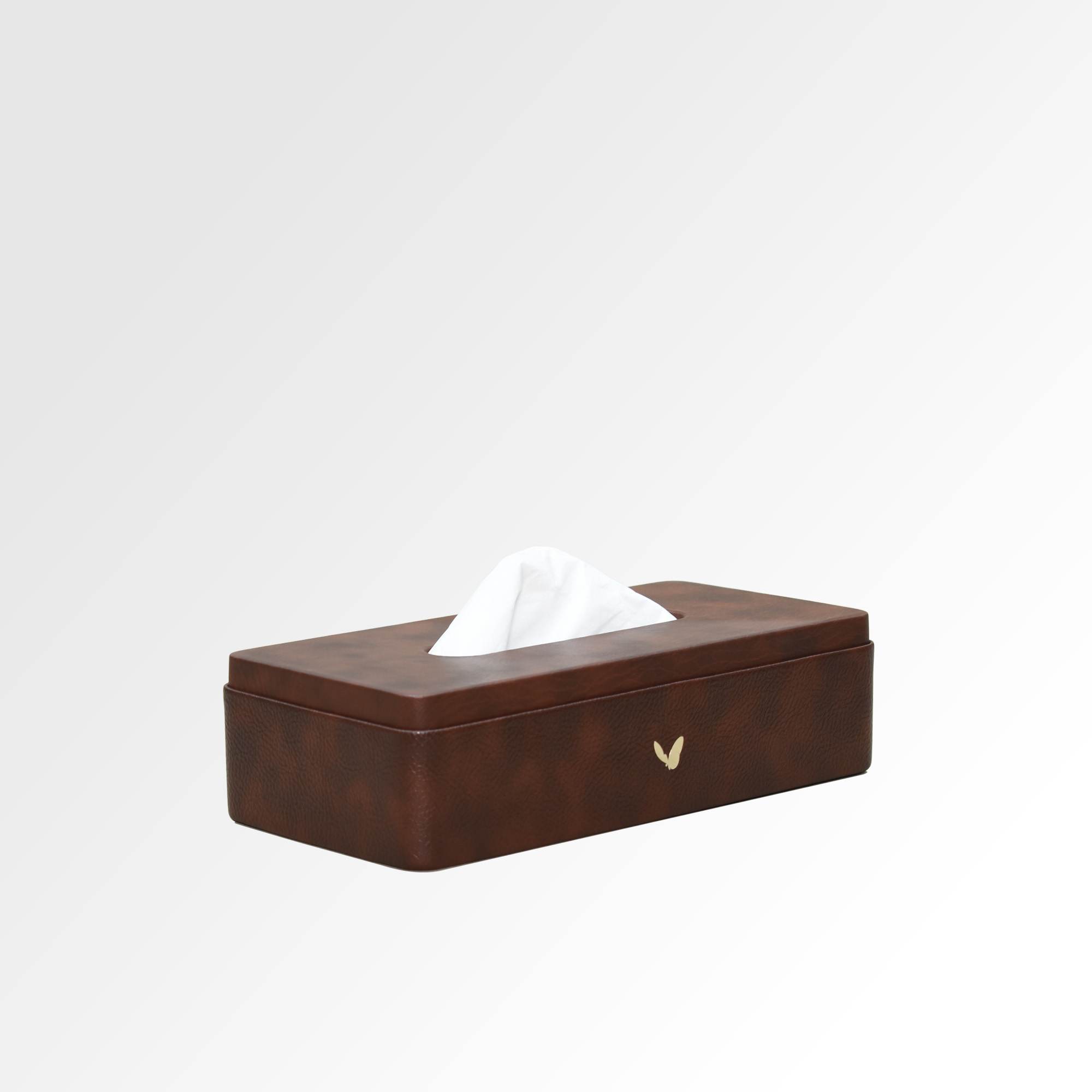 Tissue Box Holder for Home and Office in Premium Faux Leather | Size: 9.5 x 4.5 x 2.5(H) Inches | Classic | Brown