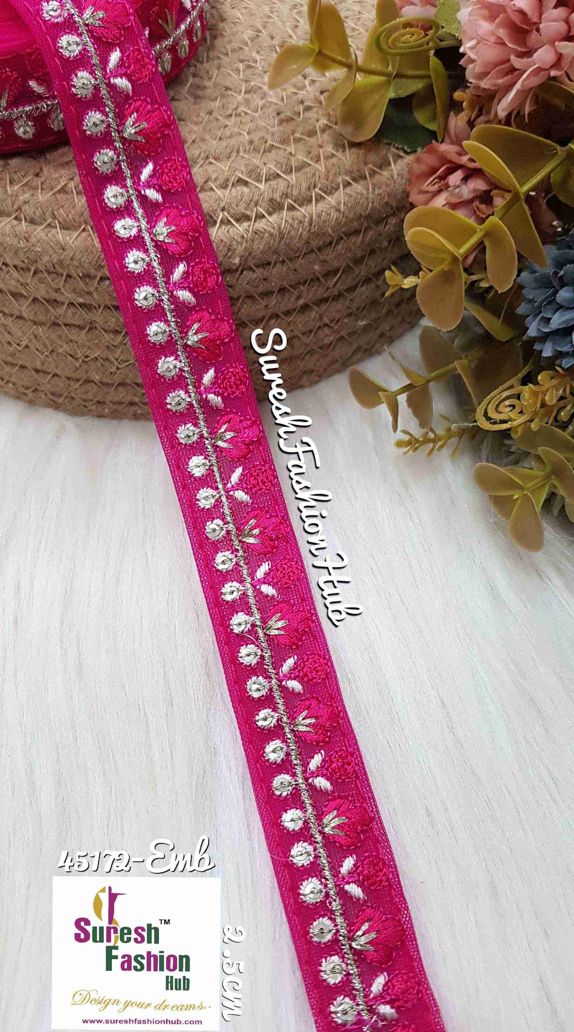 Radiant Hot Pink Threaded Designer Trim