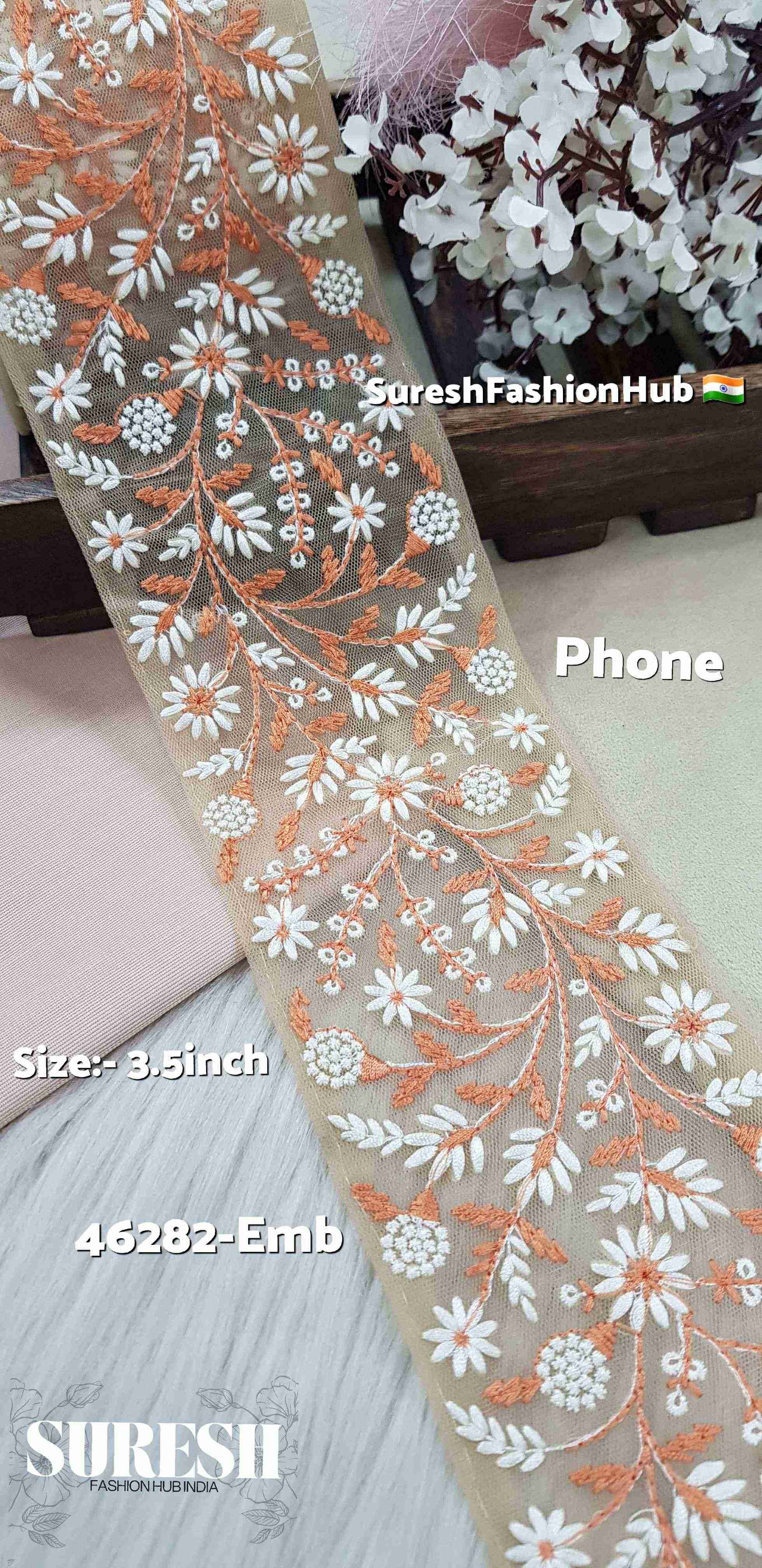 Phone Tone-to-Tone Floral Net Lace