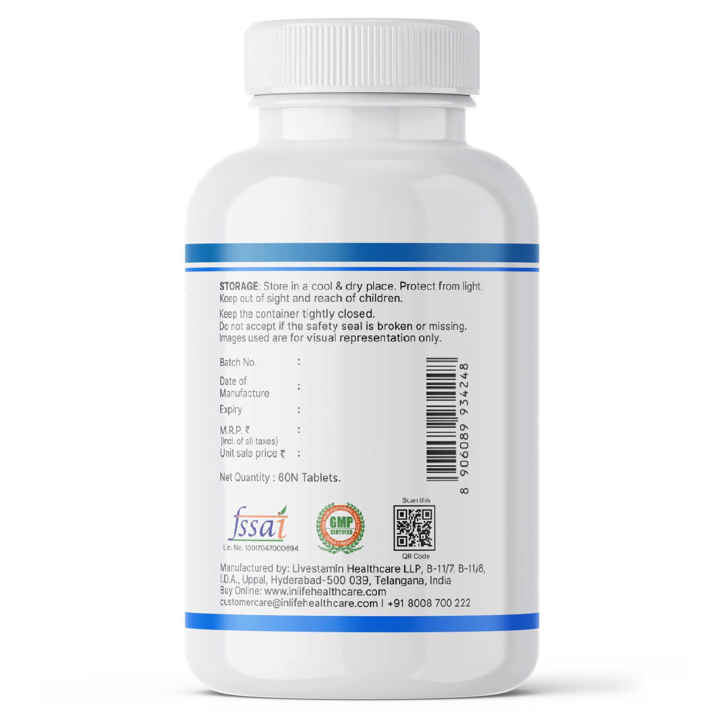 Inlife | Magnesium 5X Complex, 440 mg (Elemental Mg) Tablets | 60 Tablets