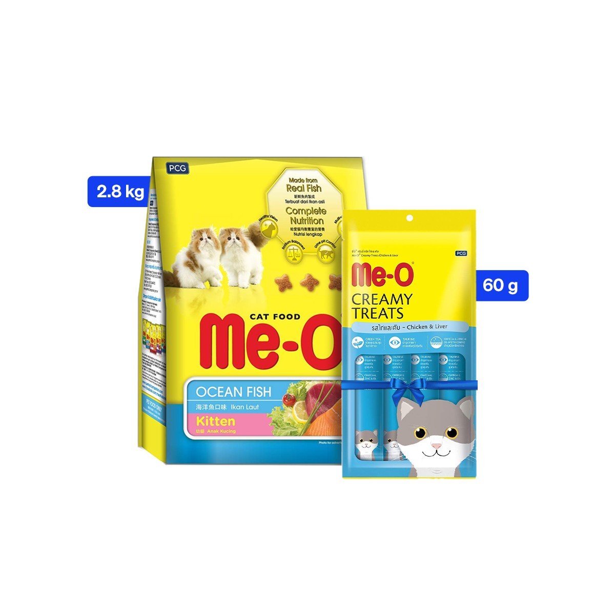 Me O Ocean Fish Kitten Dry Cat Food - 2.8 Kg + Treat