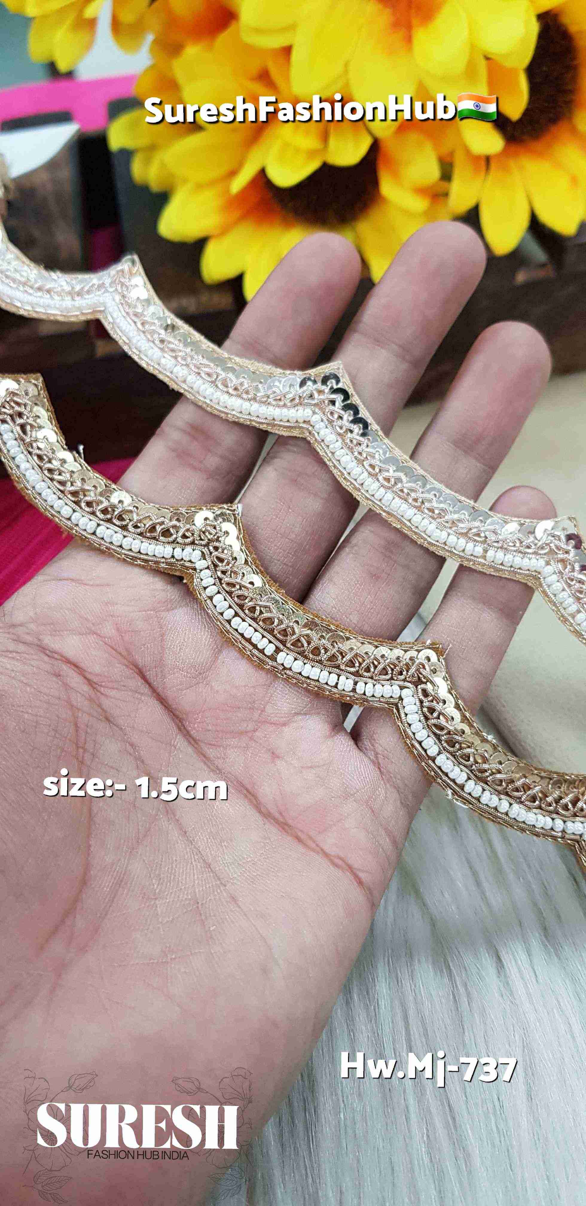 Zardozi Double-Sided Scalloped Cutwork Lace
