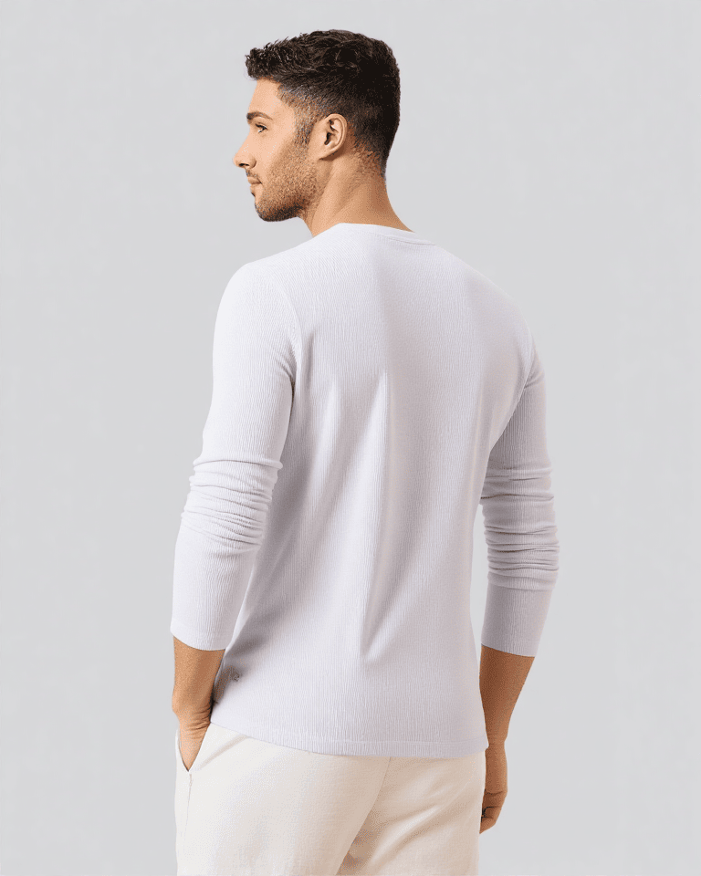 ALBION PREMIUM MENS WINTER CASUAL OFF WHITE T-SHIRT