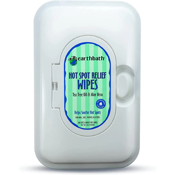 EarthBath Hot Spot Wipes Tea Tree Oil & Aloe Vera for Dogs and Cats