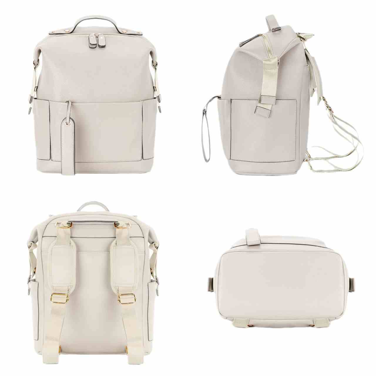 Pearl Luxe Leather Diaper Bag