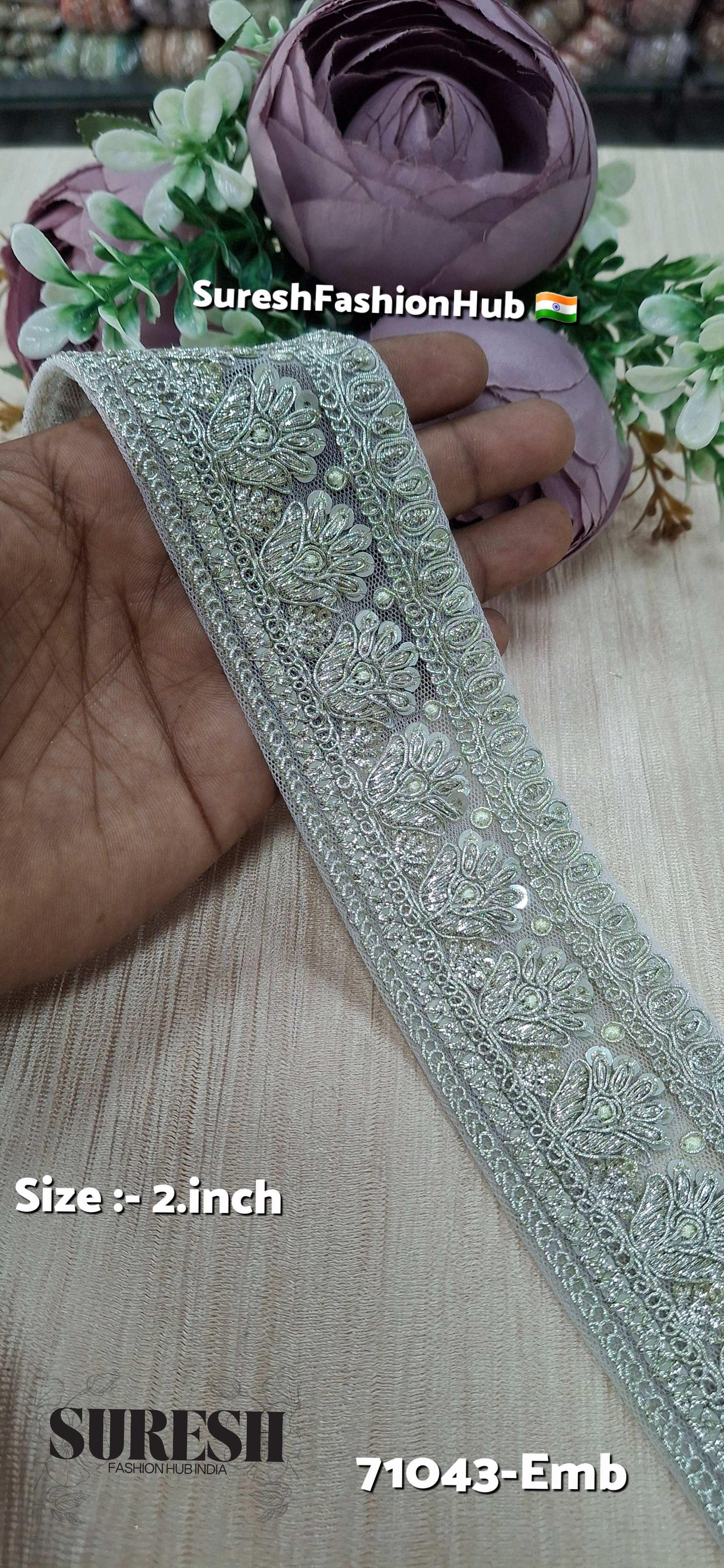 Water Silver Luxe Embroidery Lace