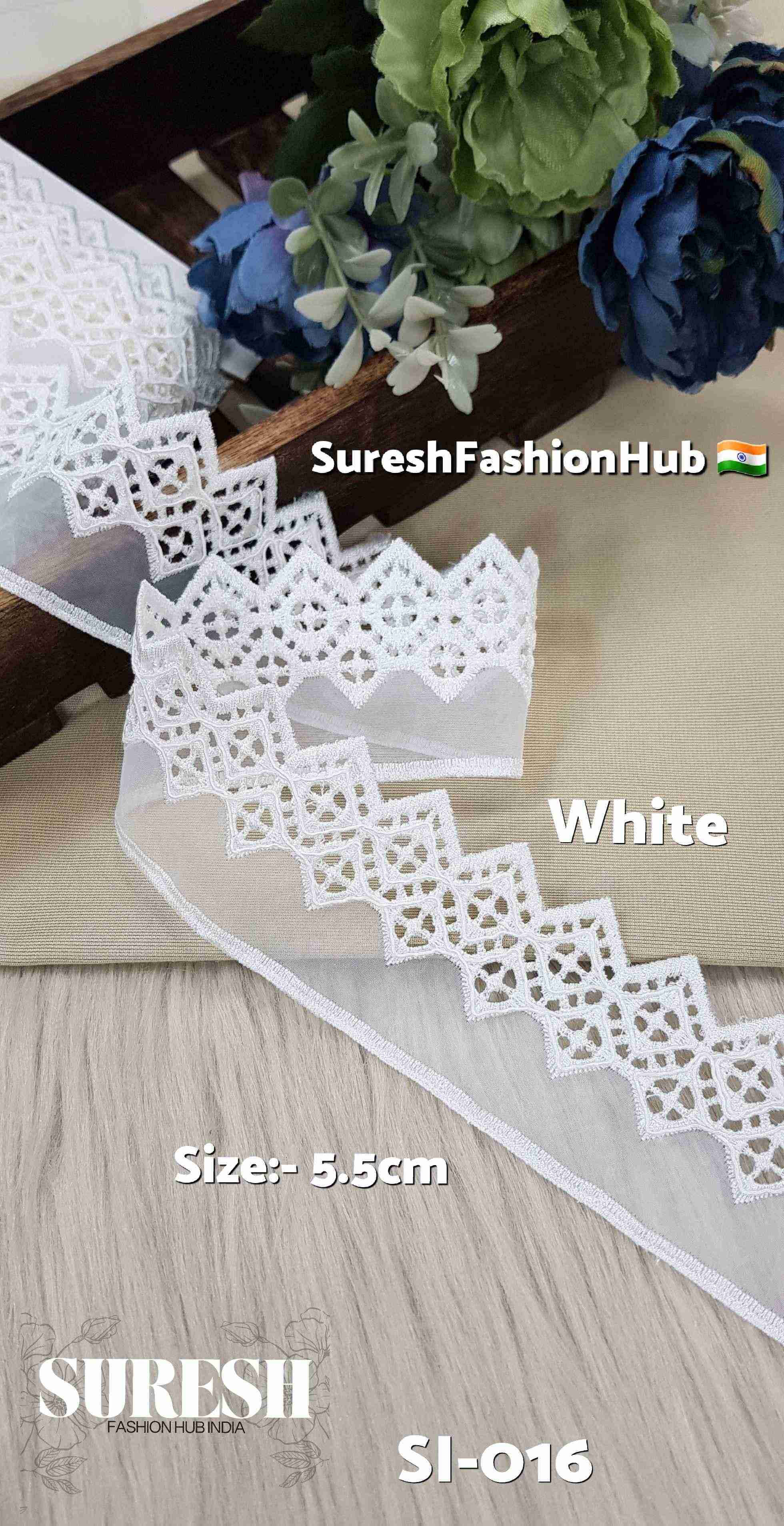 White Organza Cutwork Lace