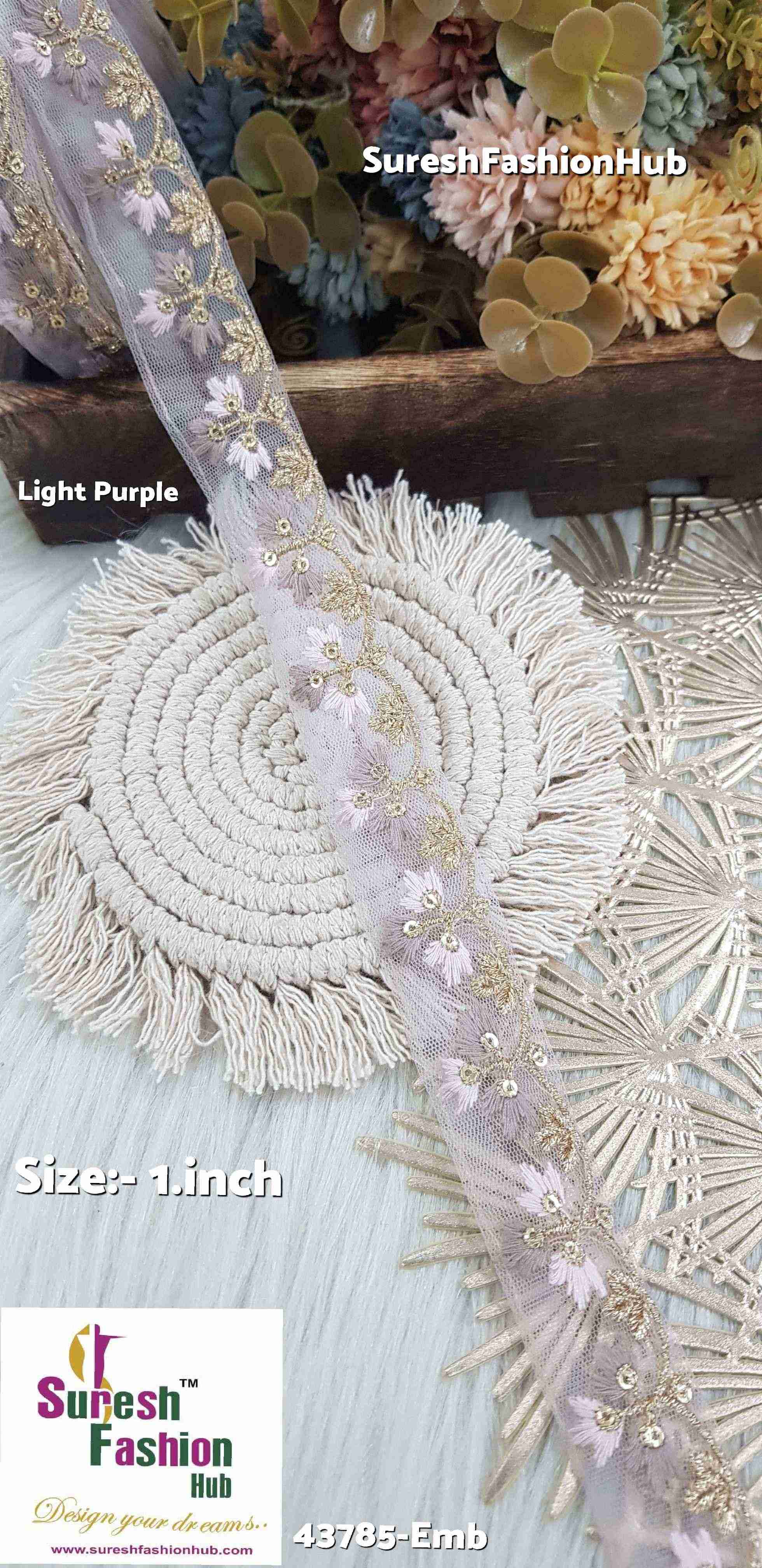 Light Purple  Embroidery Lace