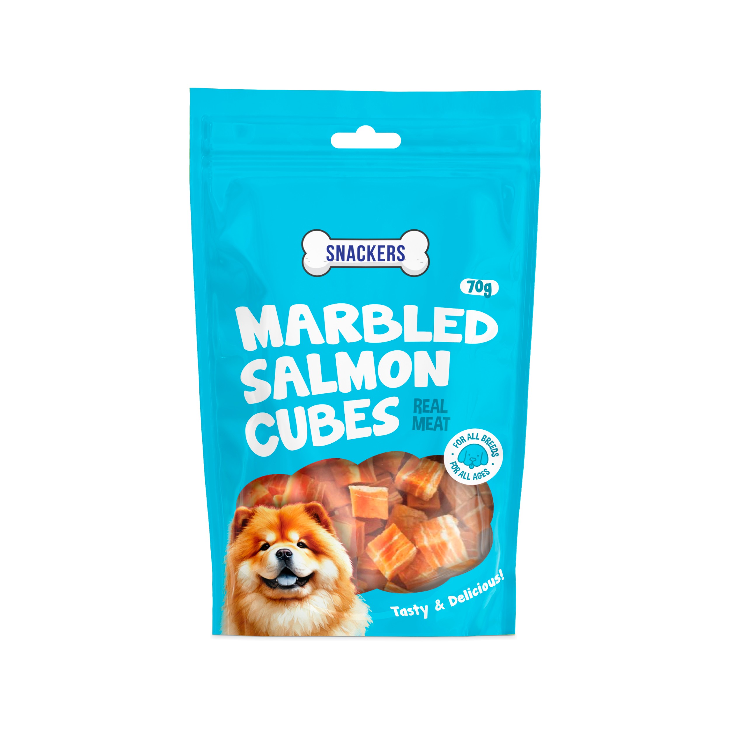 Snackers Marbled Salmon Cubes 70G CL – (Best Before Dec’26)