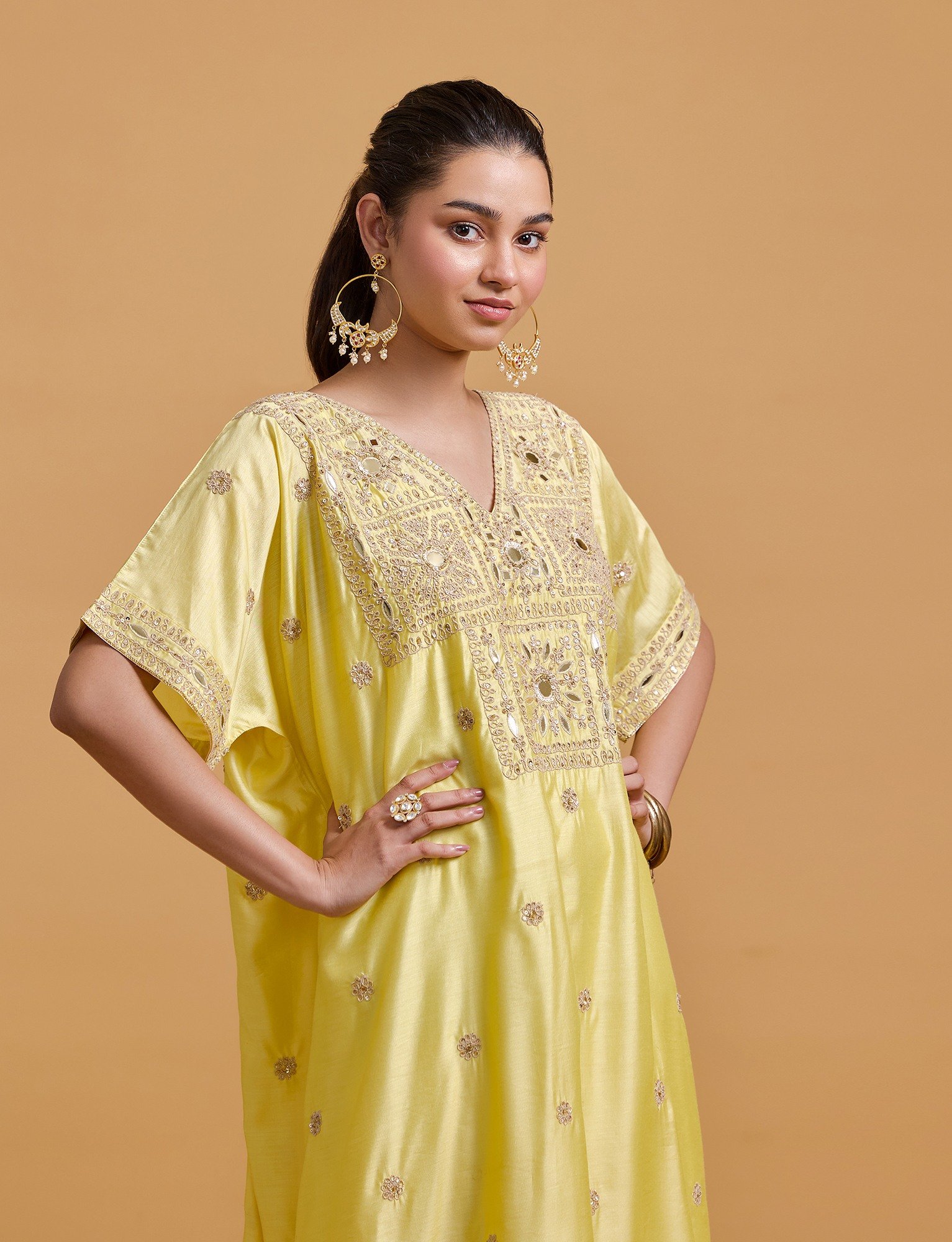 Zeenat Yellow Kaftan