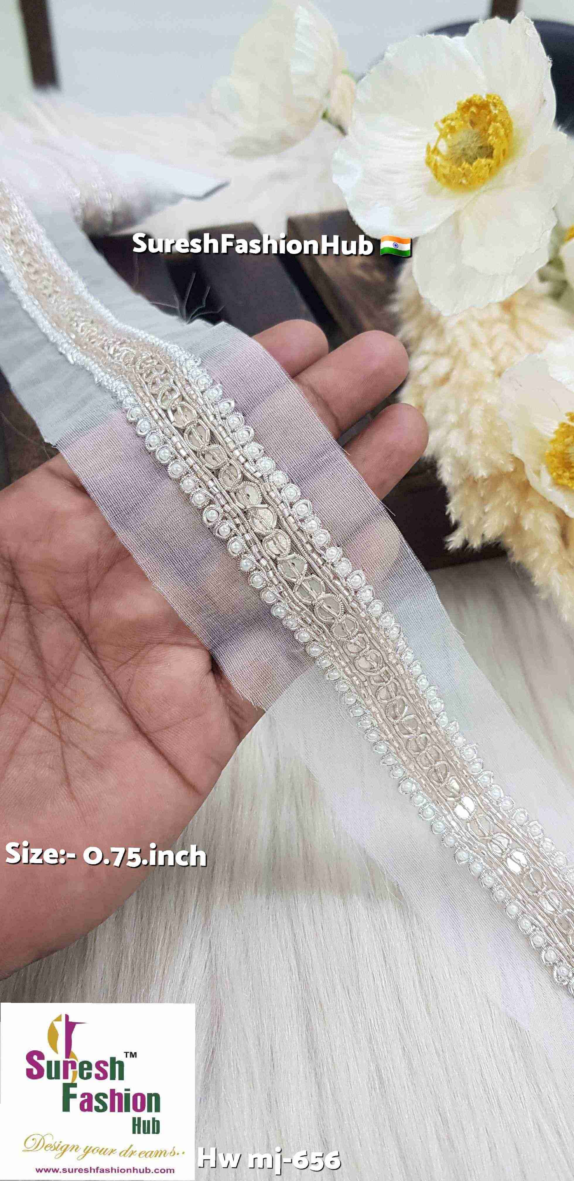Water Elegance Zardosi Organza Lace