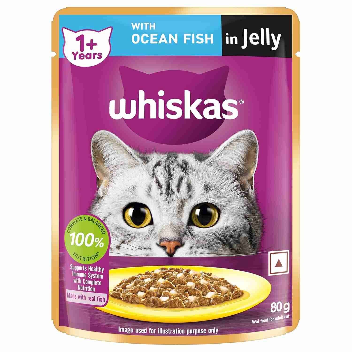 Whiskas Ocean Fish in Gravy Wet Adult Cat (+1 year) Food, 80g
