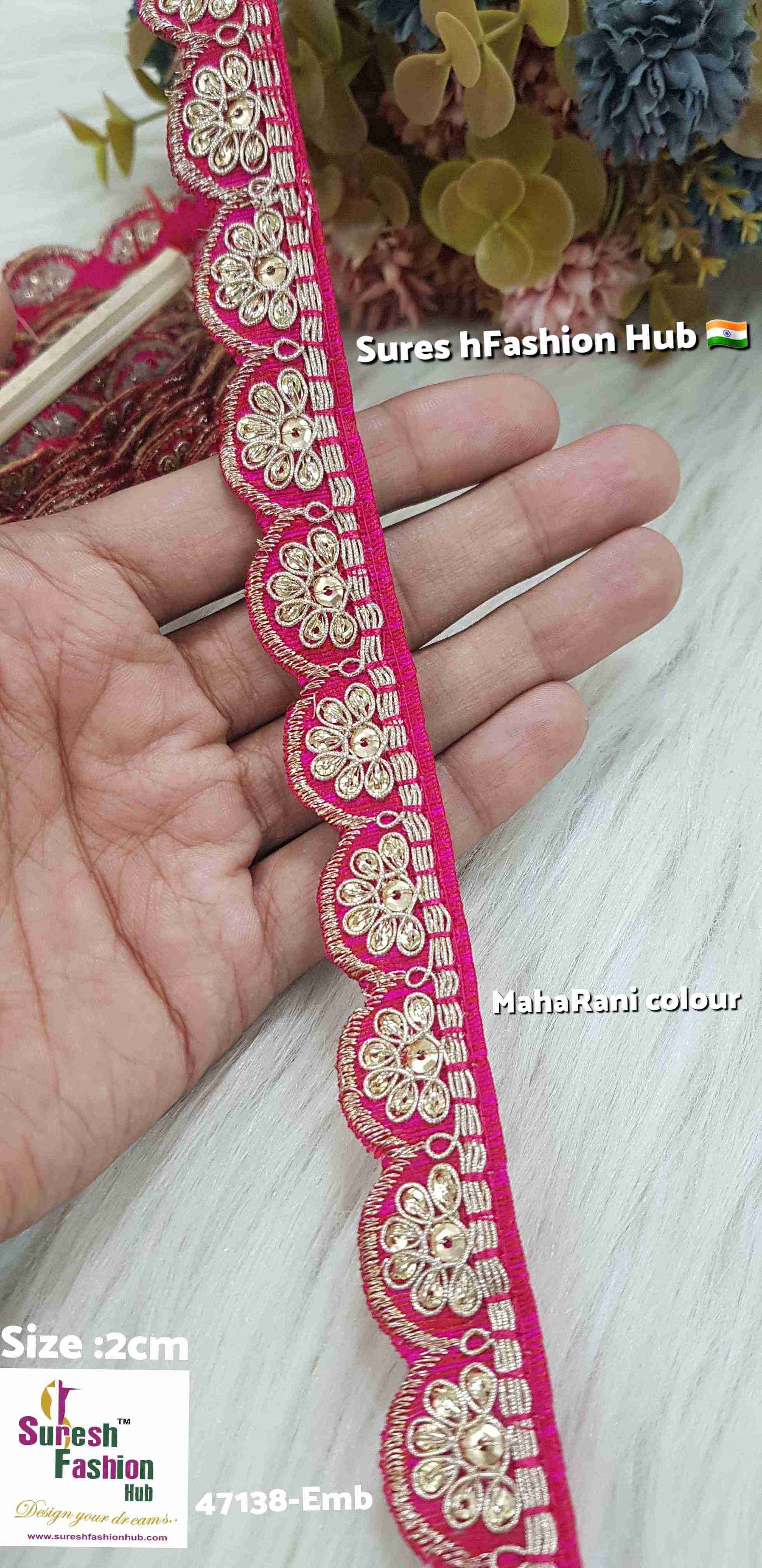 Exquisite Maharani Color Embroidered Raw Silk Lace Trim