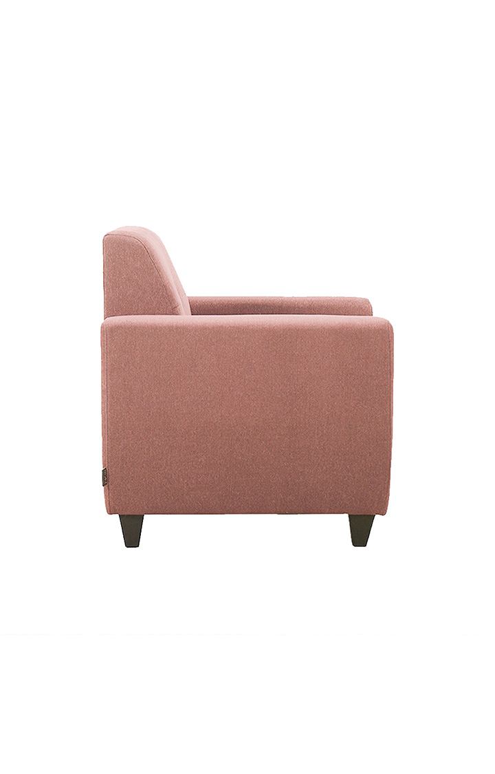 neudot Elegance Sofa for Living Room |1 Person Sofa|Premium Fabric with Cushioned Armrest | Solid Wood Frame|1 Seater in Ceramic Pink Color