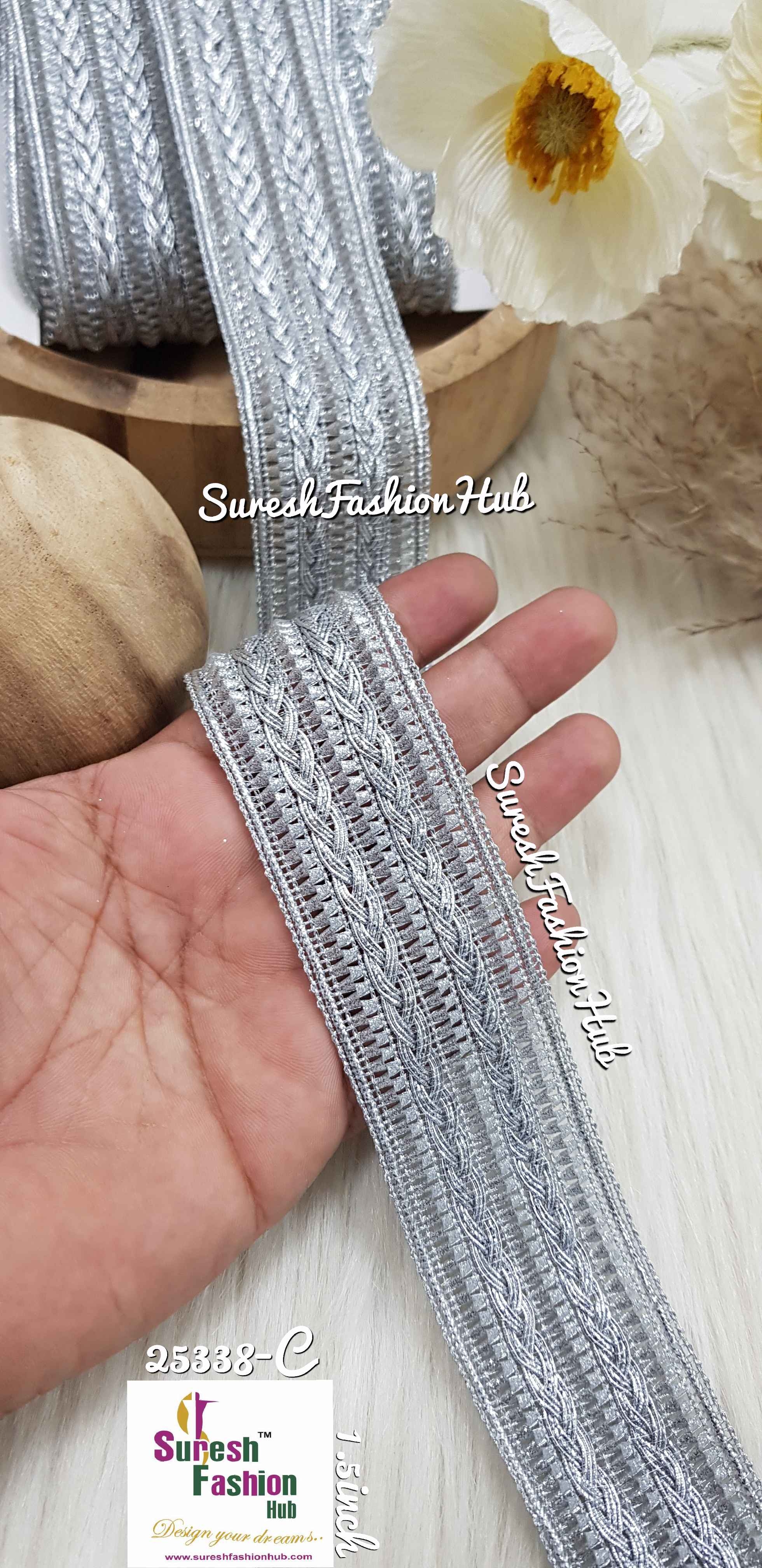 SILVER half inch Golden Lace, For Garments, Size: 1'' at Rs 12/piece in  Surat