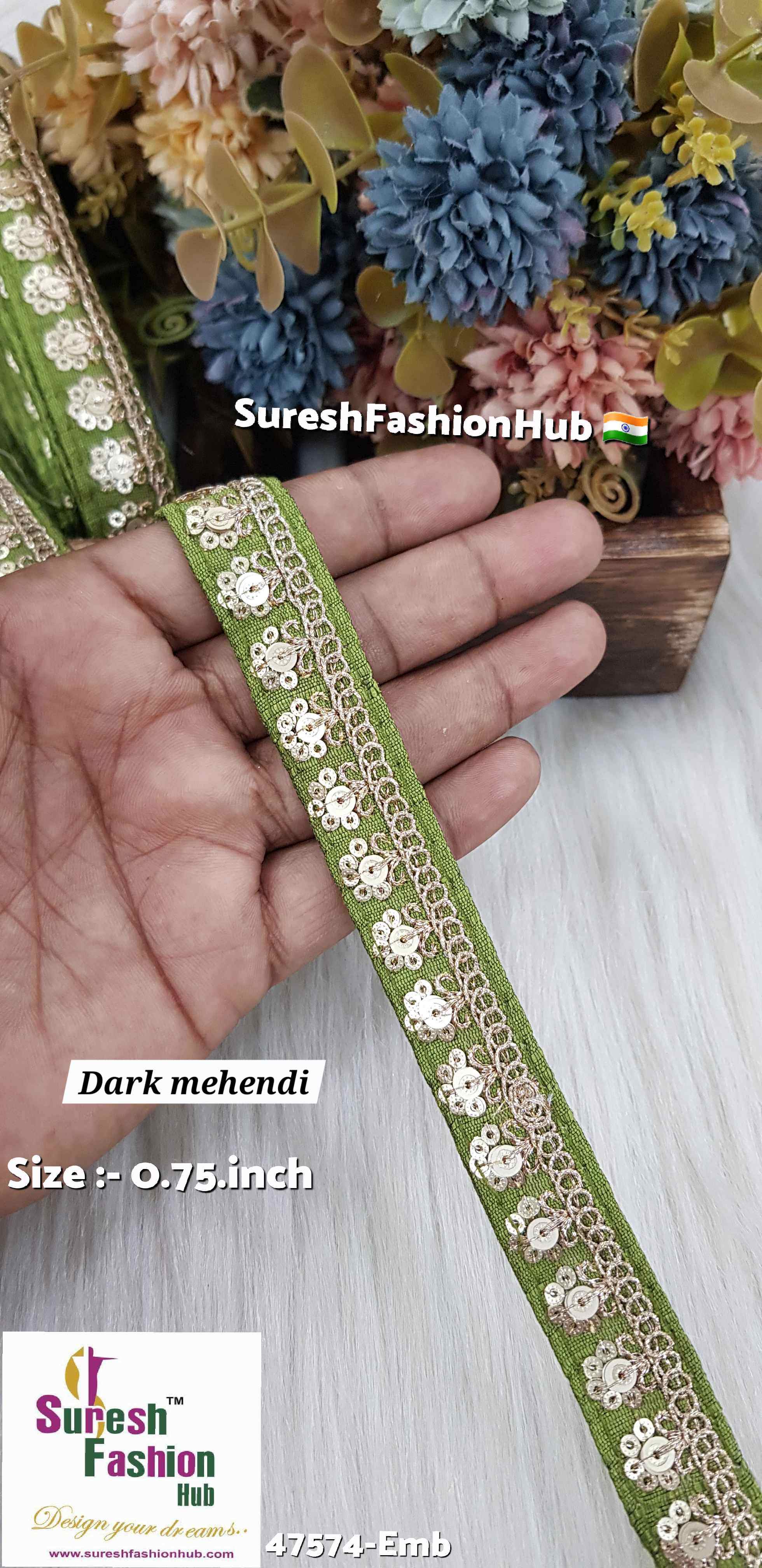 Embroidery Dark Mehendi Elegance Surat Silk