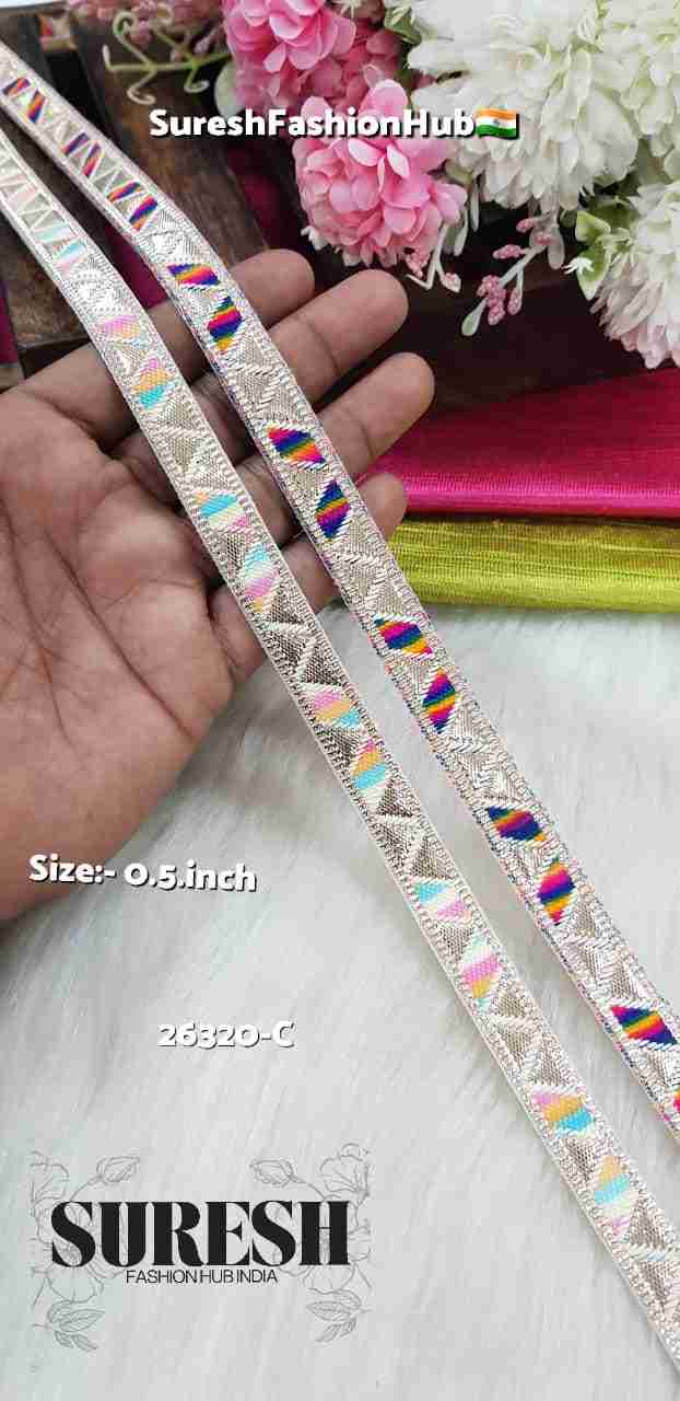 Light Multi Rose Banarasi Needle Gota Lace – 26320-C