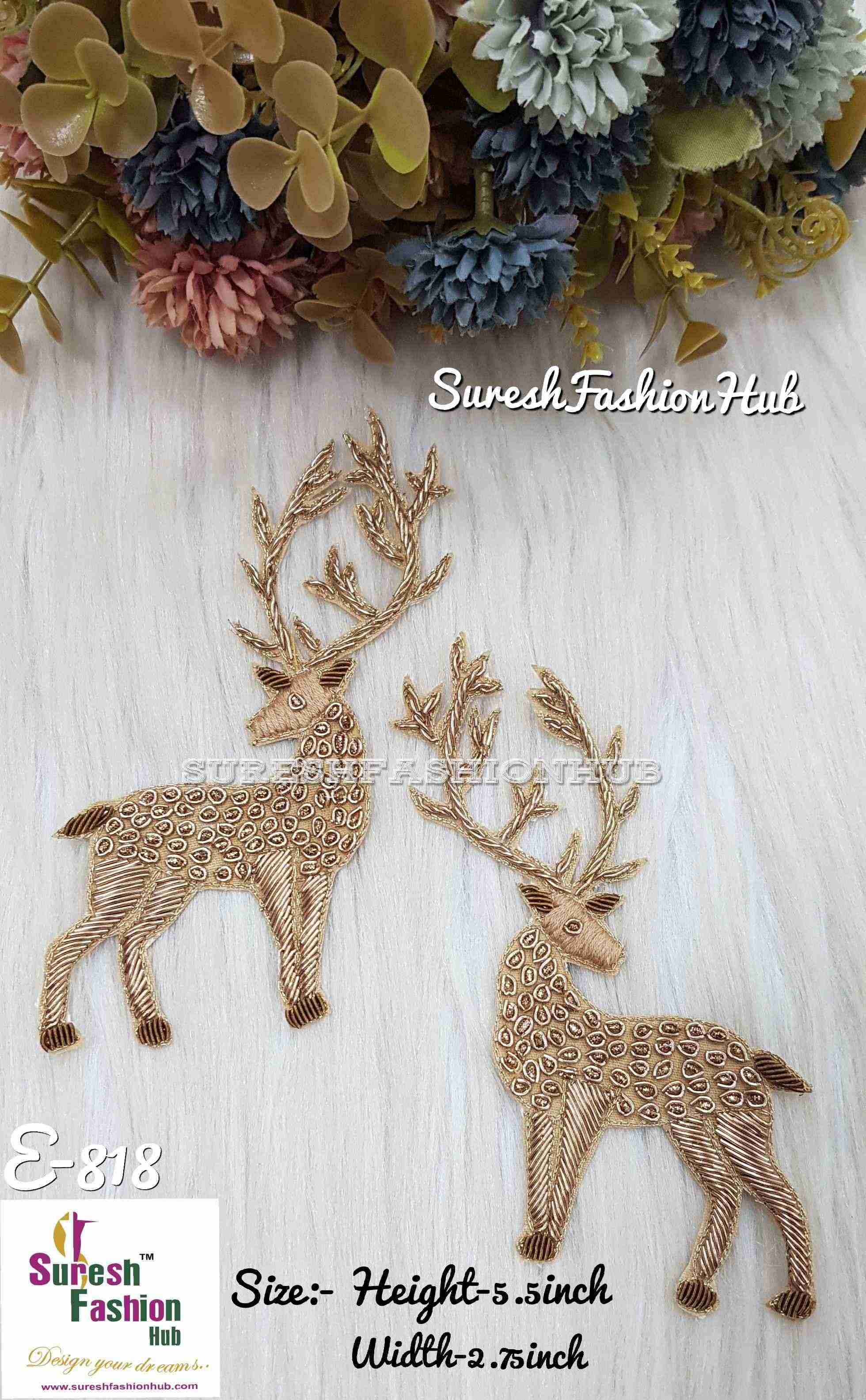 Enchanting Left-Facing Deer Embroidered Patch*