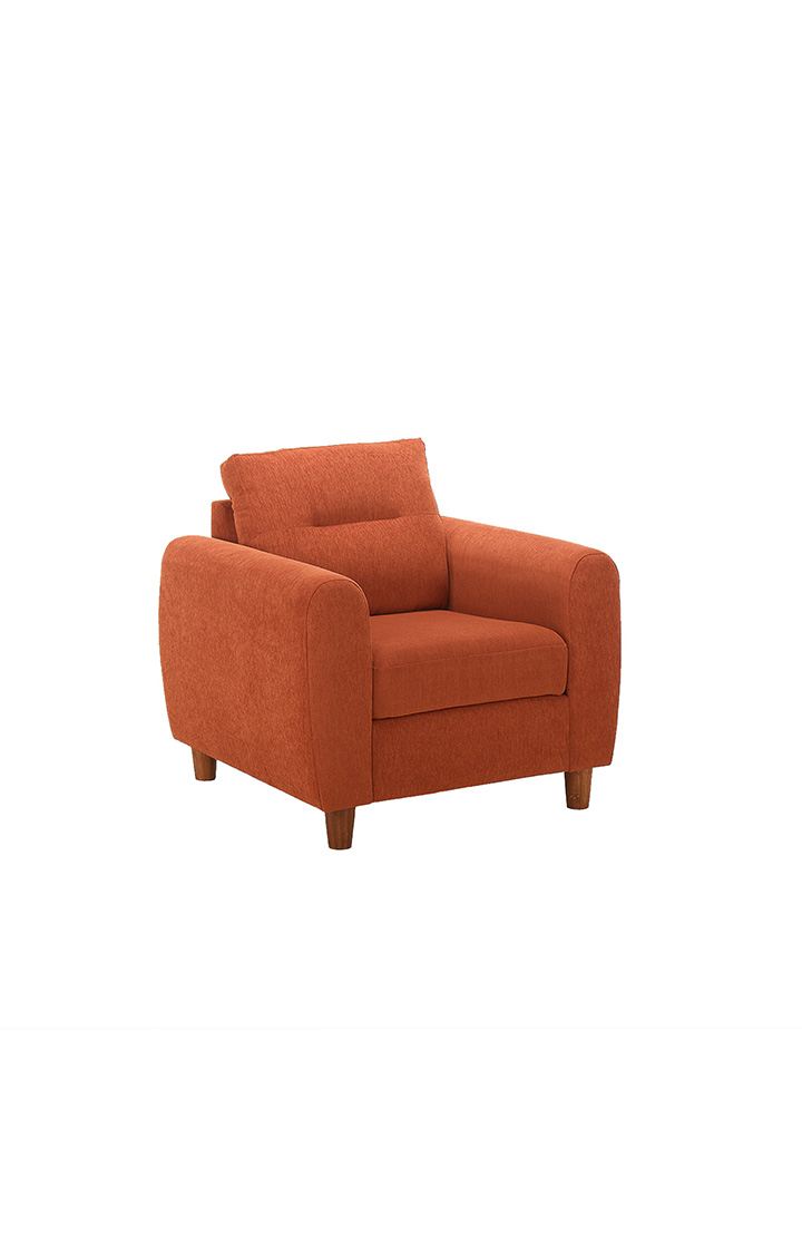 neudot Scott Sofa for Living Room |1 Person Sofa|Premium Fabric with Cushioned Armrest | Solid Wood Frame|1 Seater in Rusty Cider Color