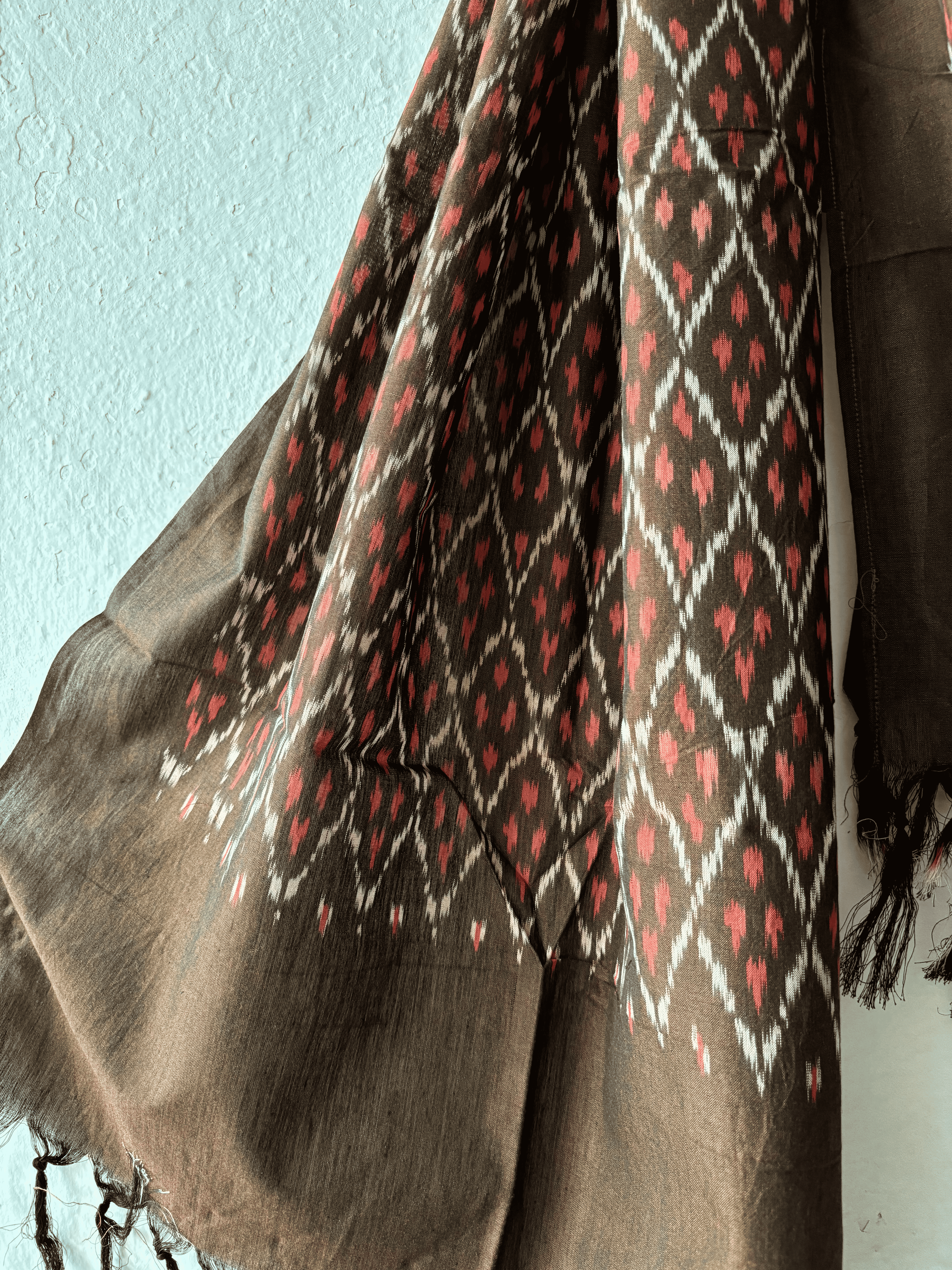 Cotton Diamond Motif Ikat Stole