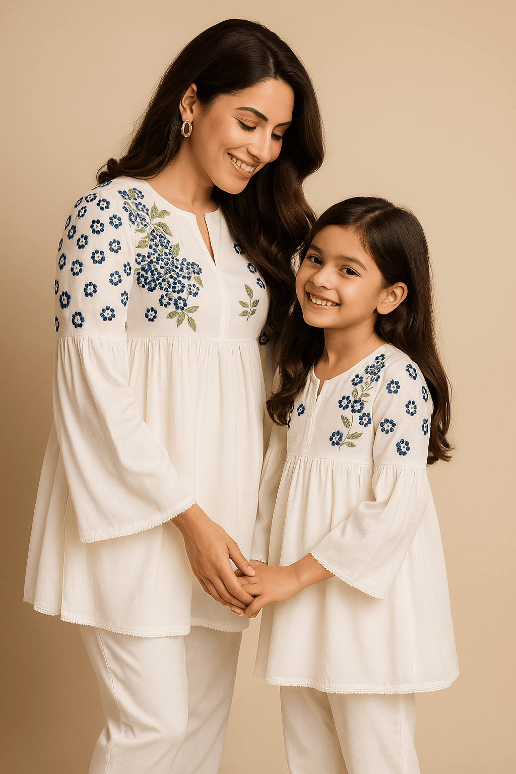 Women's White  Embroidered co-ord set