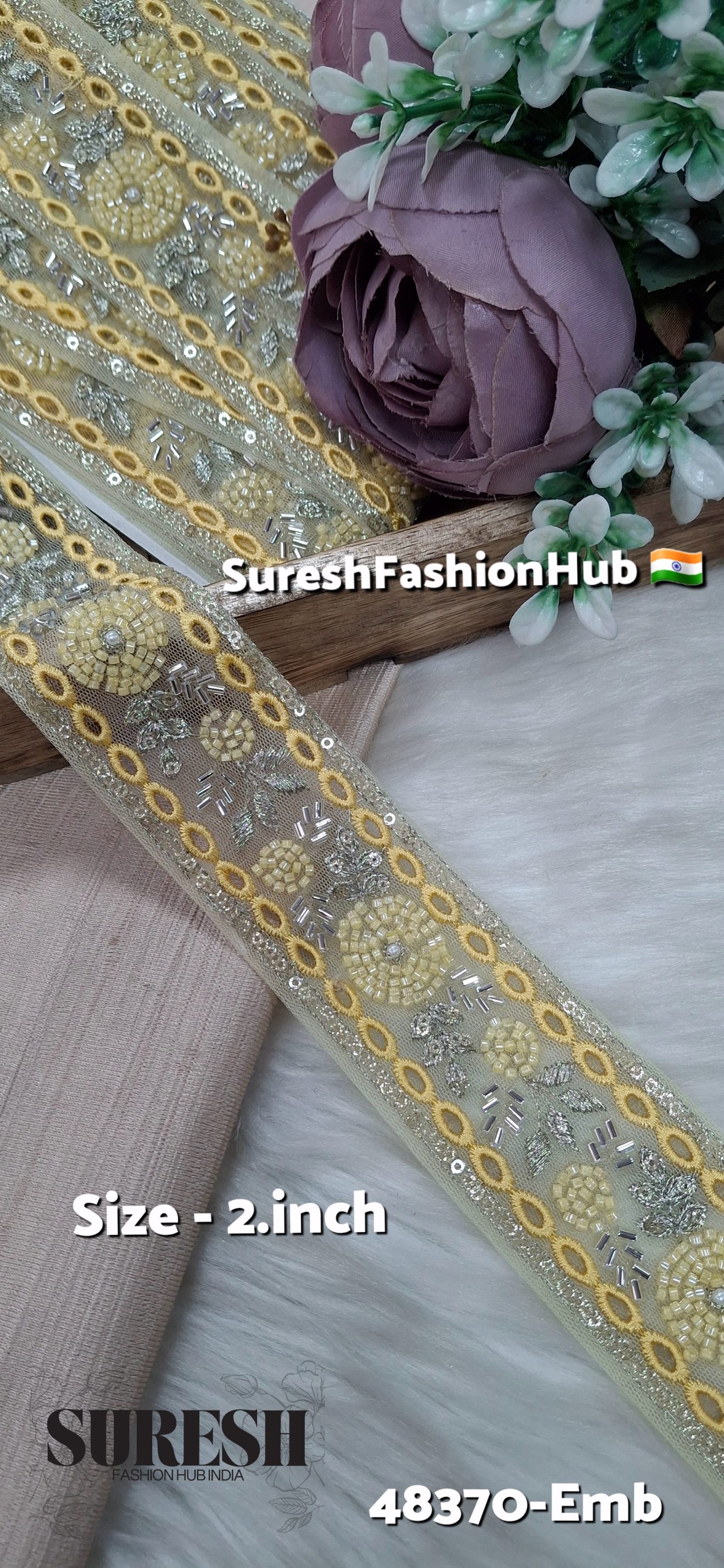 TwinCut Floral Net Embroidered Lace