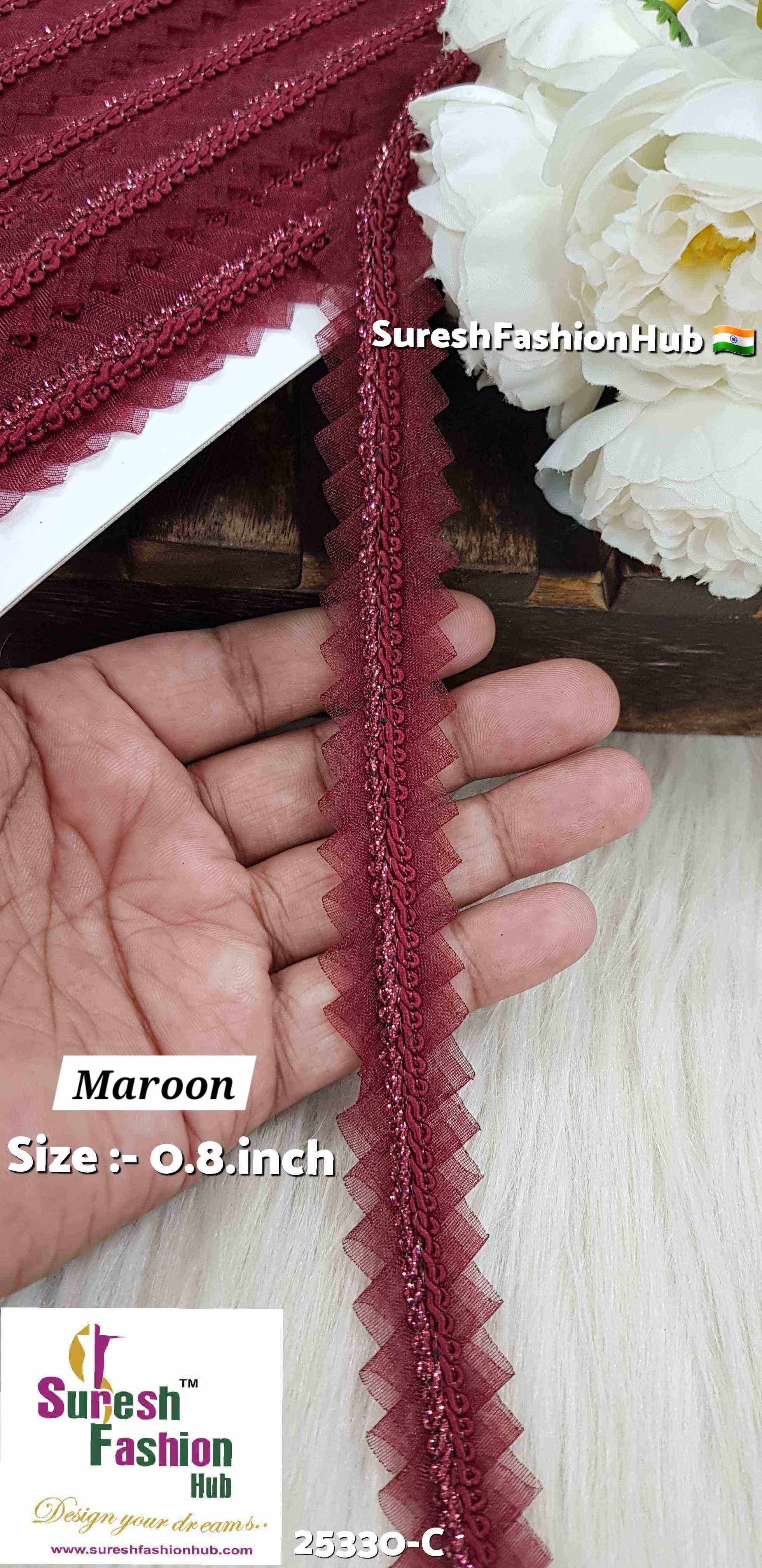 "Intricate Decorative Jhalar Lace with Cutwork Design for Festive Attire"