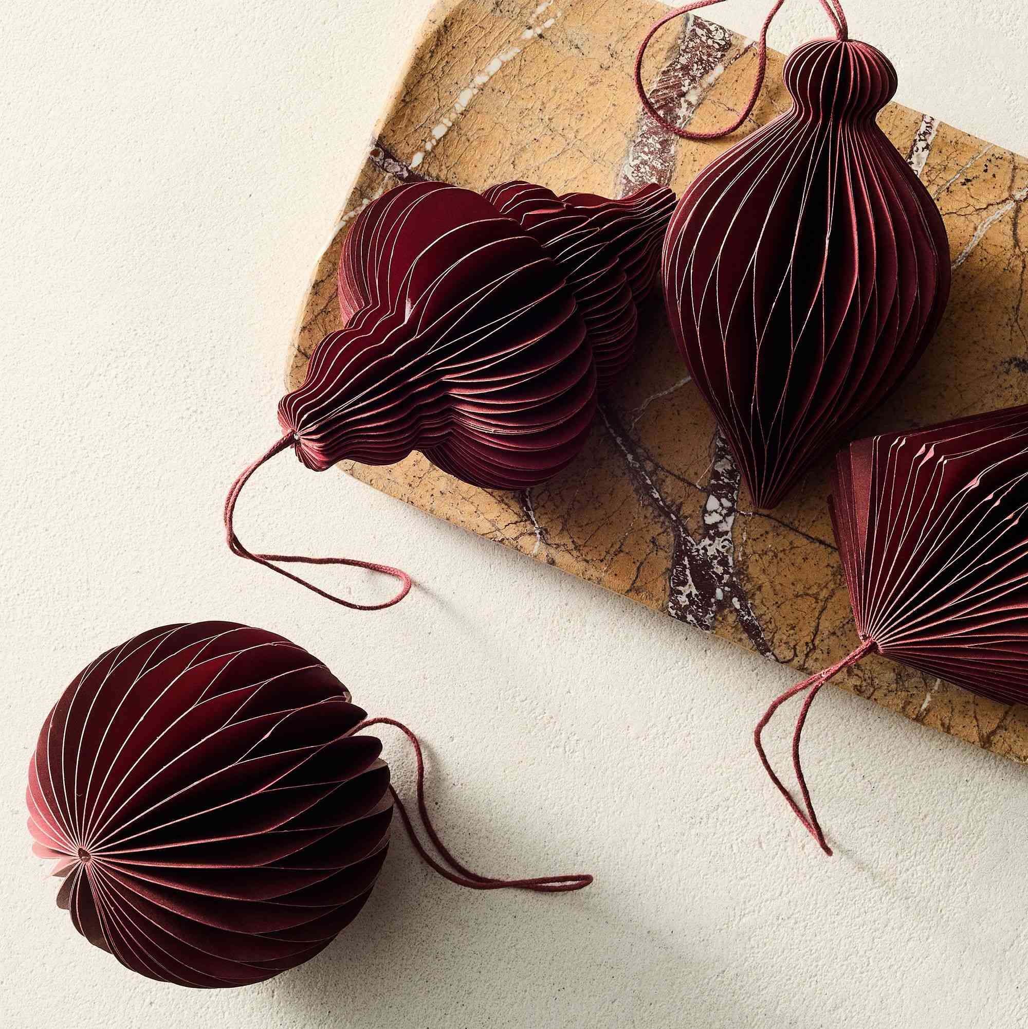 Medium Paper Ornaments (Set of 4) - Red