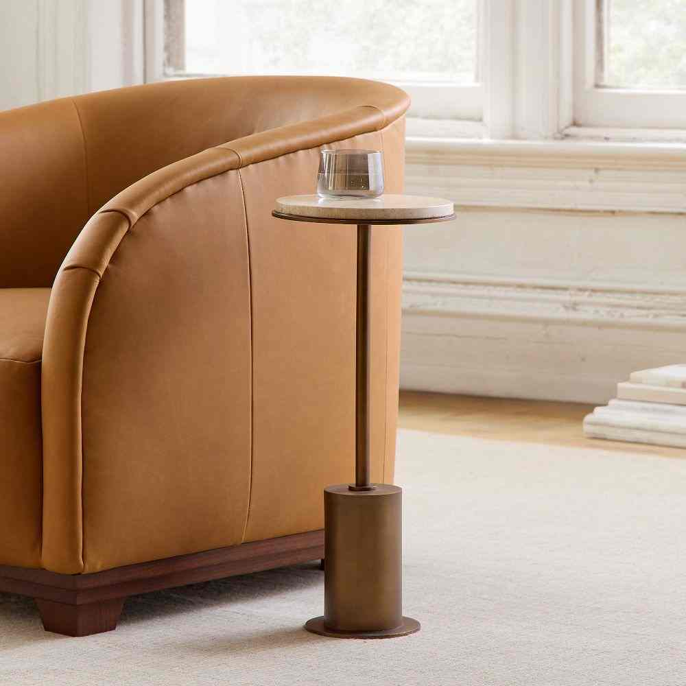 Fay Travertine Drink Table (9.5")