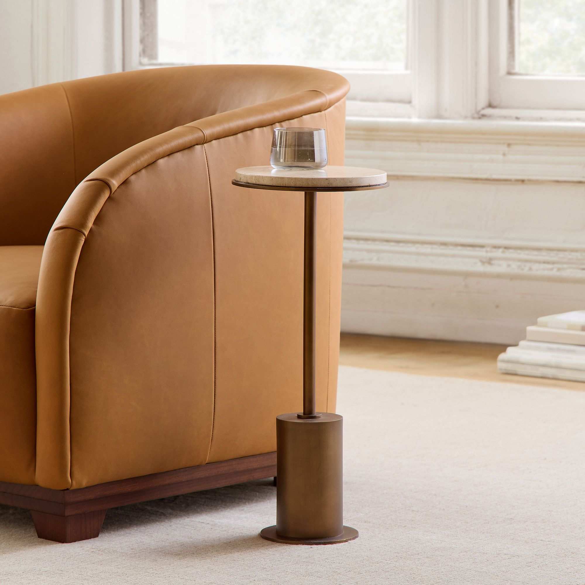 Fay Travertine Drink Table (9.5")