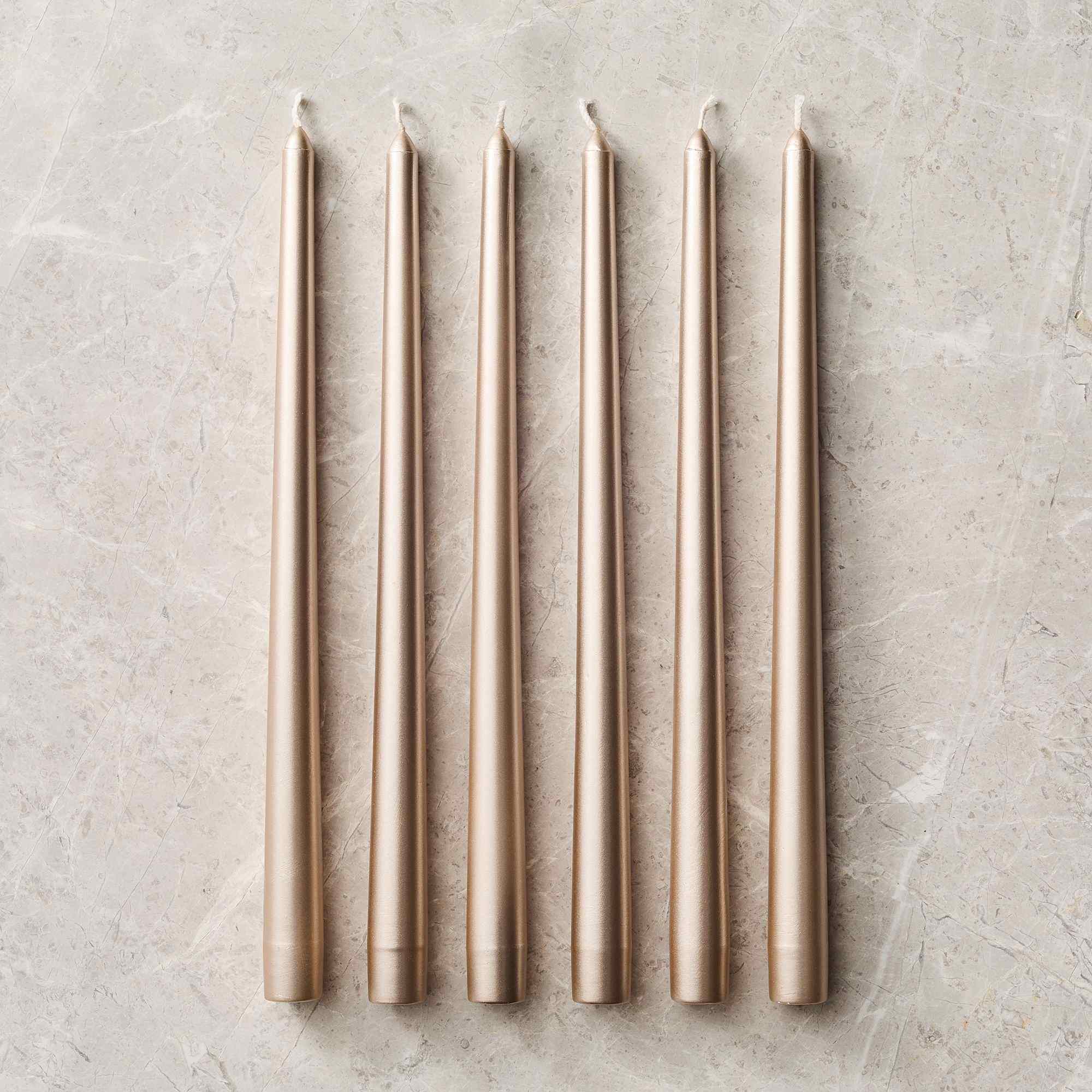 west elm | Signature Wax Metallic Taper Candles (Set of 6)