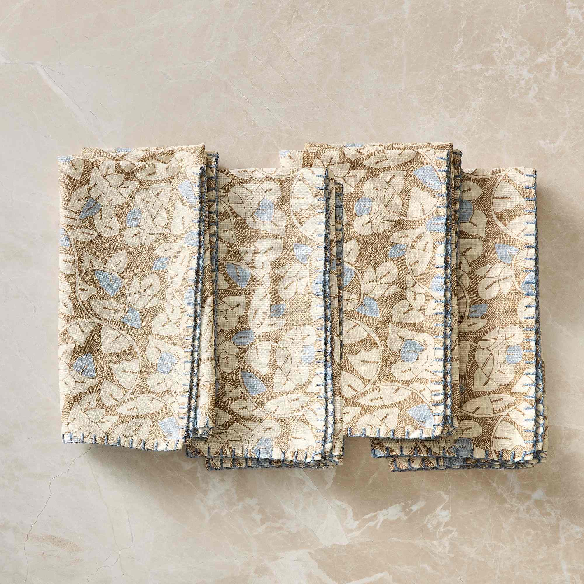 Block Print Palm Napkin Sets