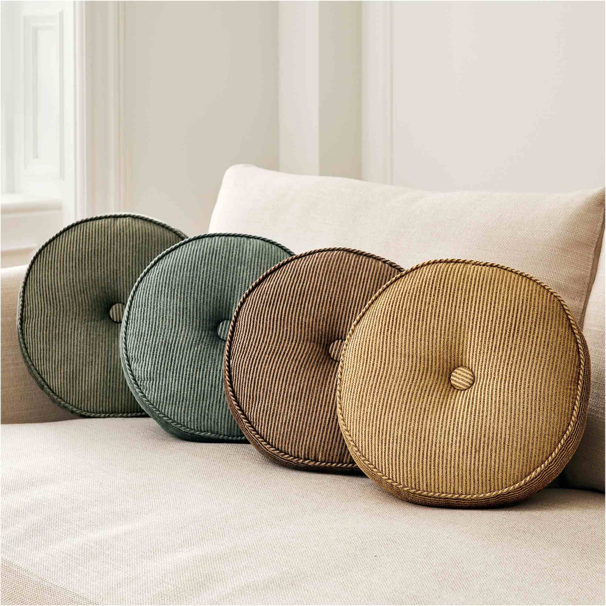 west elm | Corduroy Chenille Round Pillow