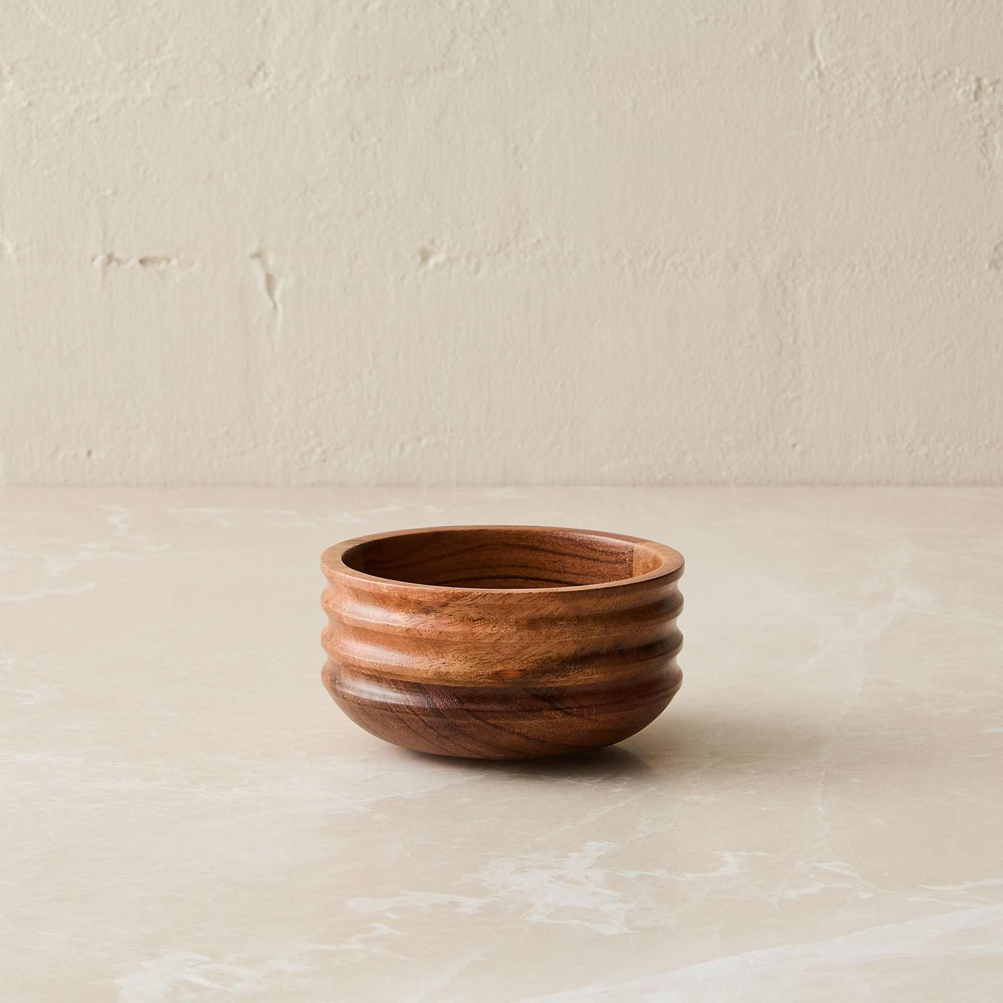 Groove Wood Dip Bowl
